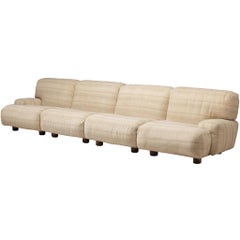 Italian Bulky Low-Slung Modular Sofa