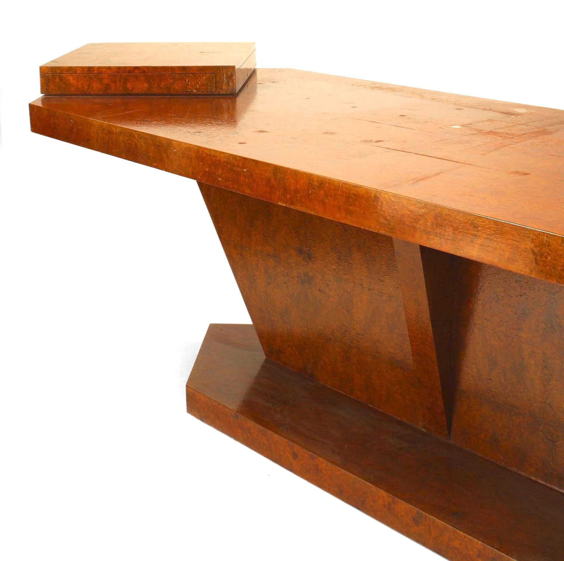 Italian Burl Birch Conference Table In Good Condition In Queens, NY