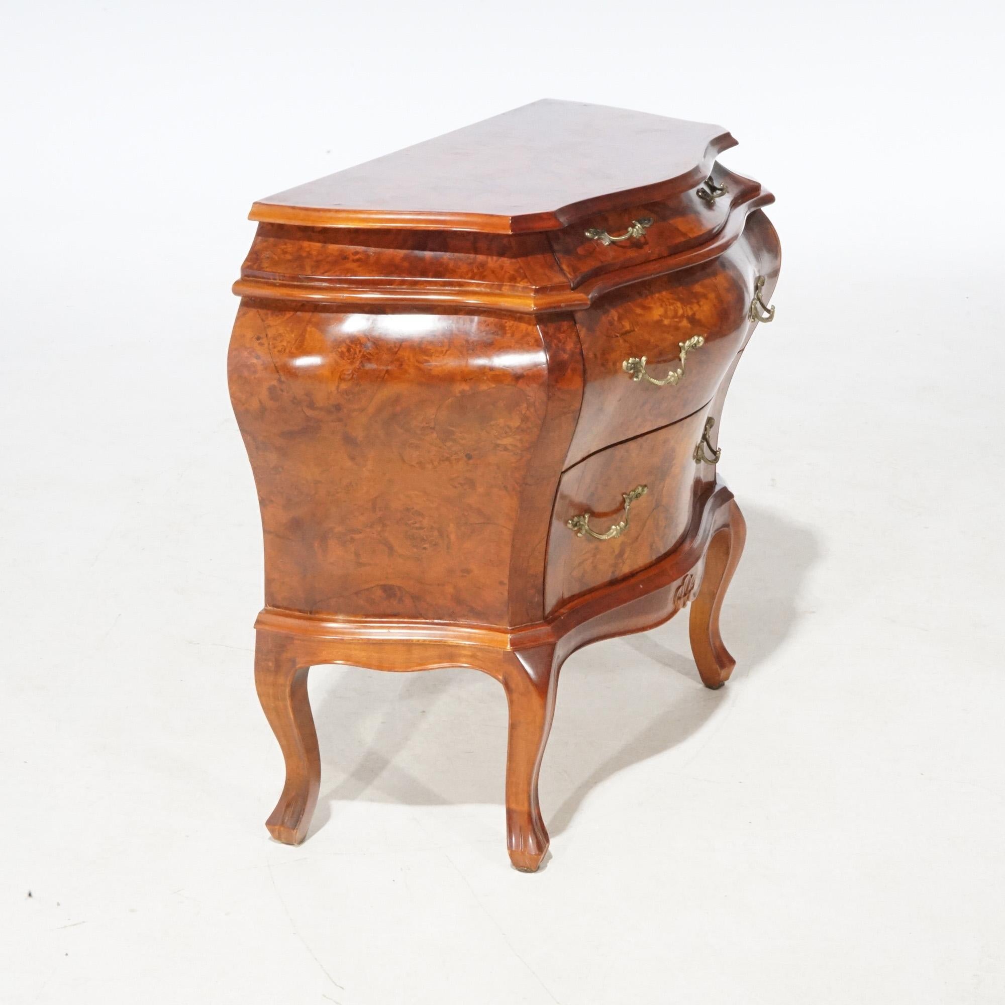 Italian Burl Bombay Side Stand Commode 20th C 7