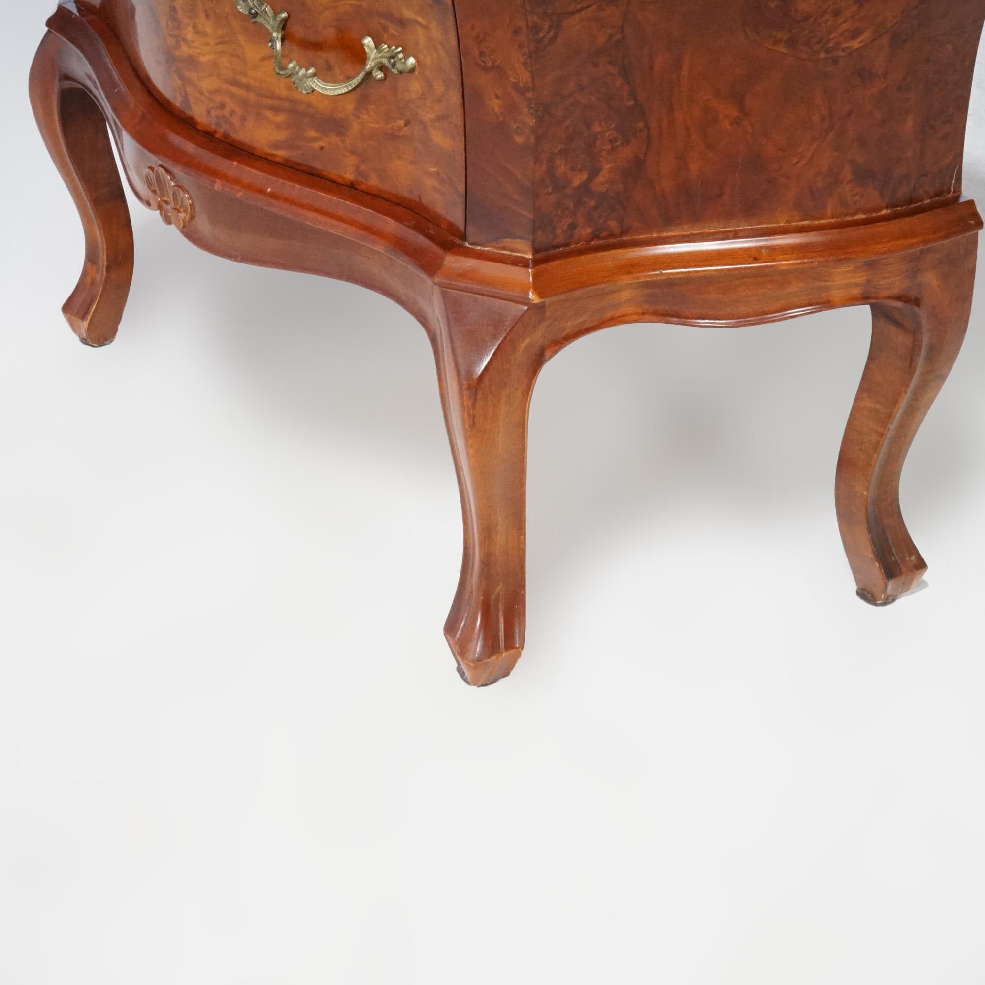 Italian Burl Bombay Side Stand Commode 20th C 4