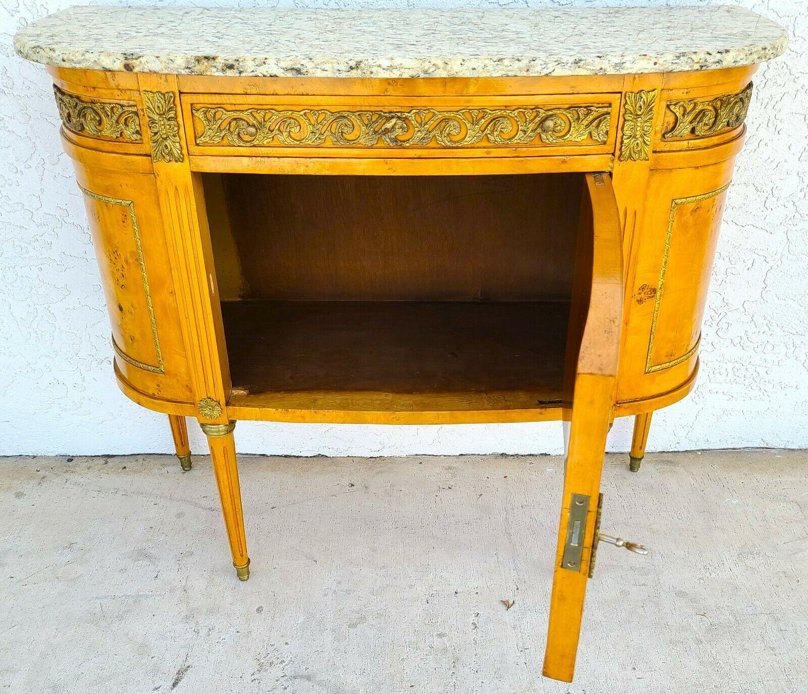 Italian Burl and Ormolu Mounted Granite Top Bar Sideboard at