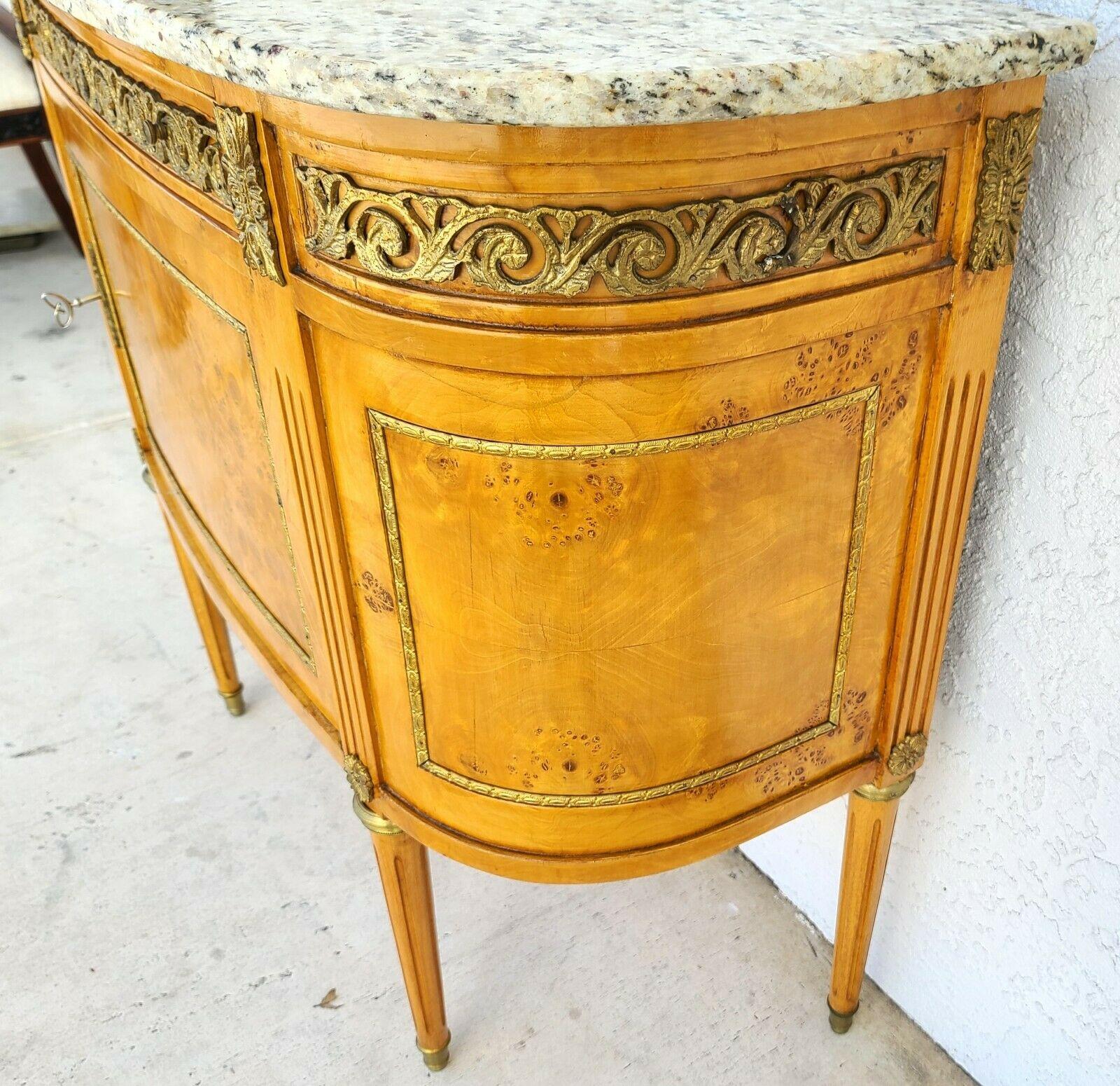 Italian Burl and Ormolu Mounted Granite Top Bar Sideboard at