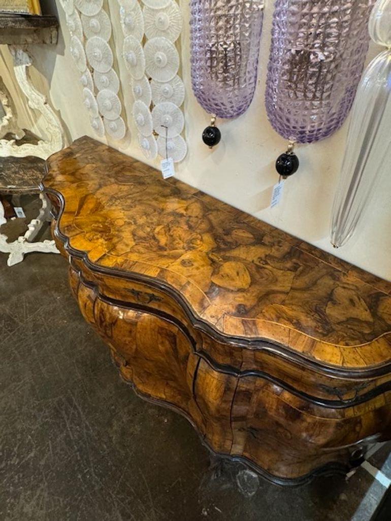 Italian Burl Walnut Bombe Sideboard For Sale 1