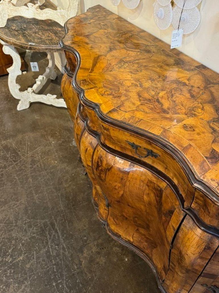 Italian Burl Walnut Bombe Sideboard For Sale 2