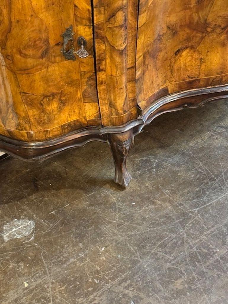 Italian Burl Walnut Bombe Sideboard For Sale 4