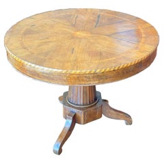 Italian Burl Walnut Inlaid Center Table, circa 1830