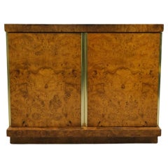 Armoire italienne en ronce de bois et marbre des années 1970