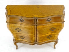 Italian Burl Wood Bombey 6 Drawers 44" Long Dresser MINT!