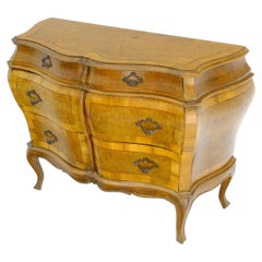 Italian Burl Wood Bombey 6 Drawers 44" Long Dresser MINT!