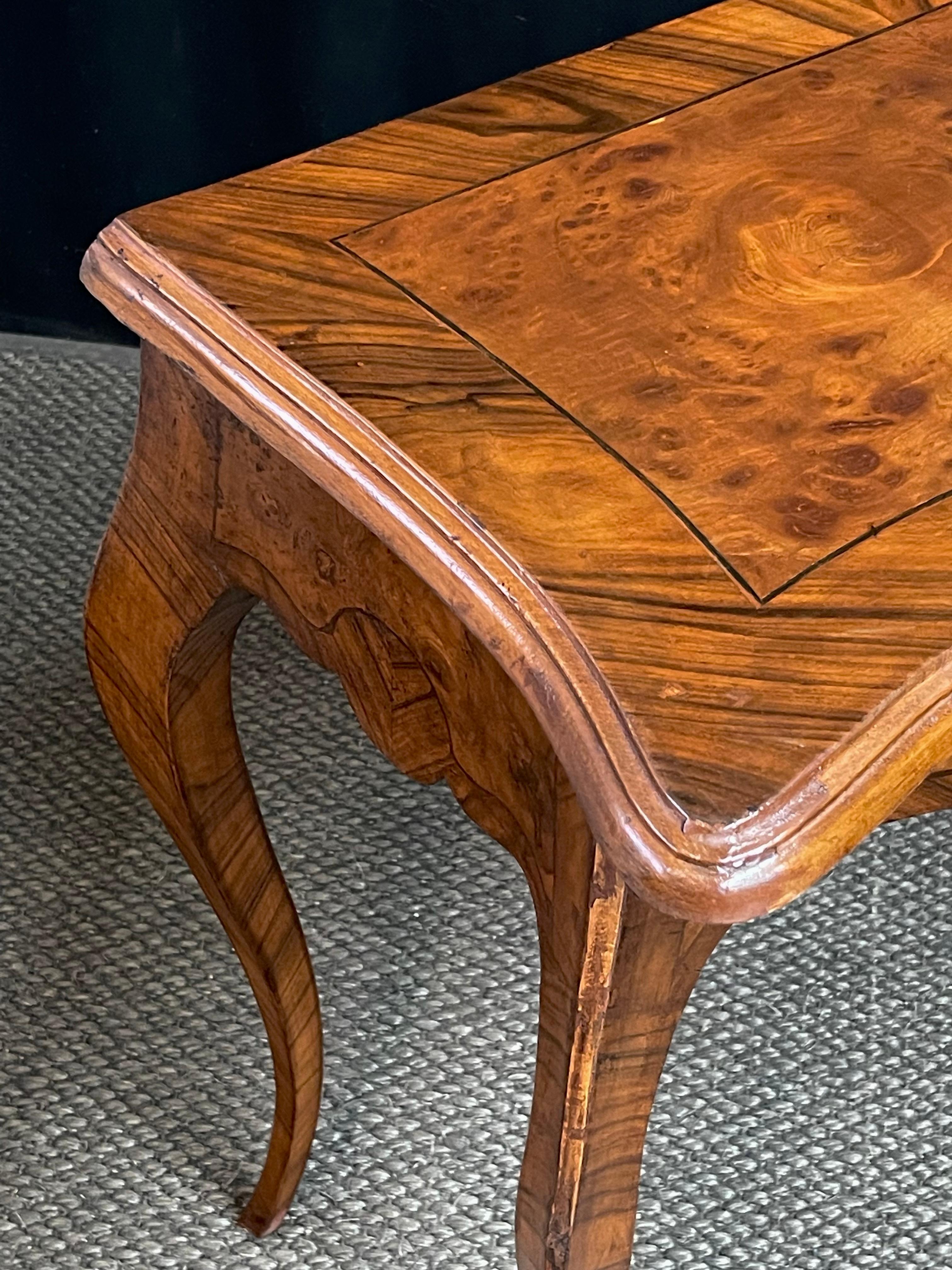 Italian Burl Wood Console Table For Sale 4