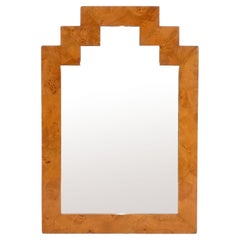Miroir italien en bois de ronce circa 1970 45.75 "H x 31.5 "W