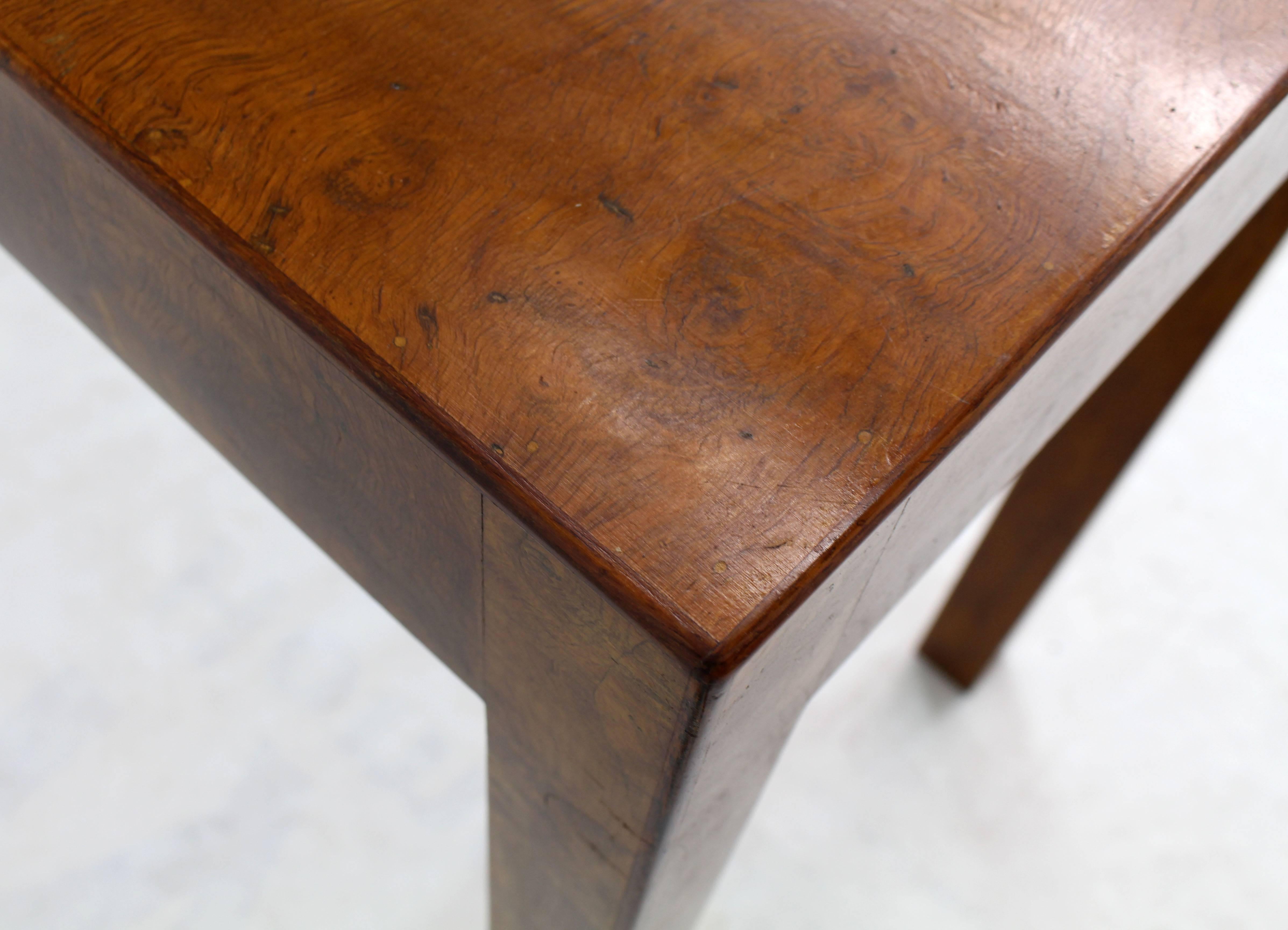 Italian Burl Wood Patch Veneer Work Console Sofa Table 1