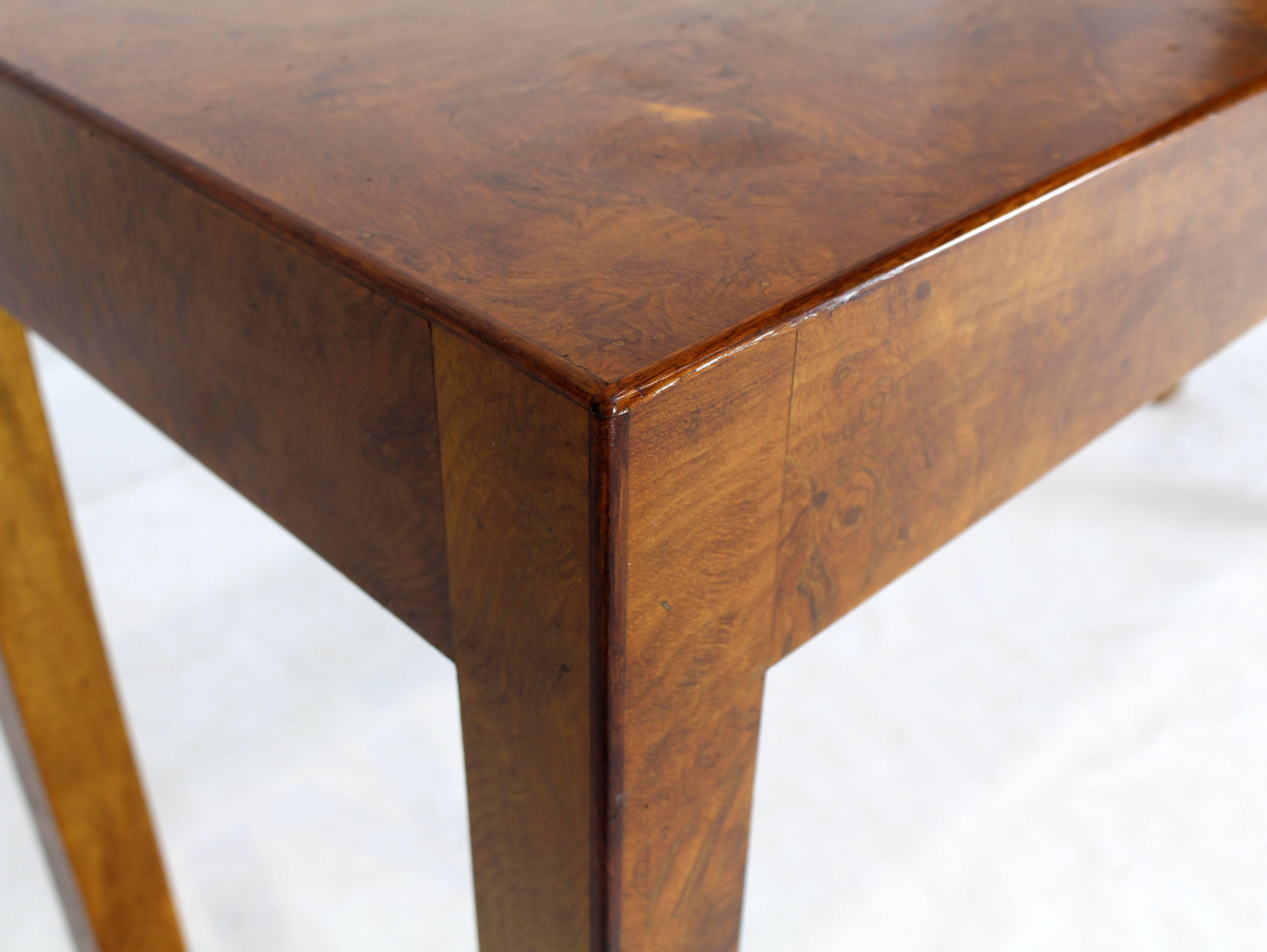 Italian Burl Wood Patch Veneer Work Console Sofa Table 2
