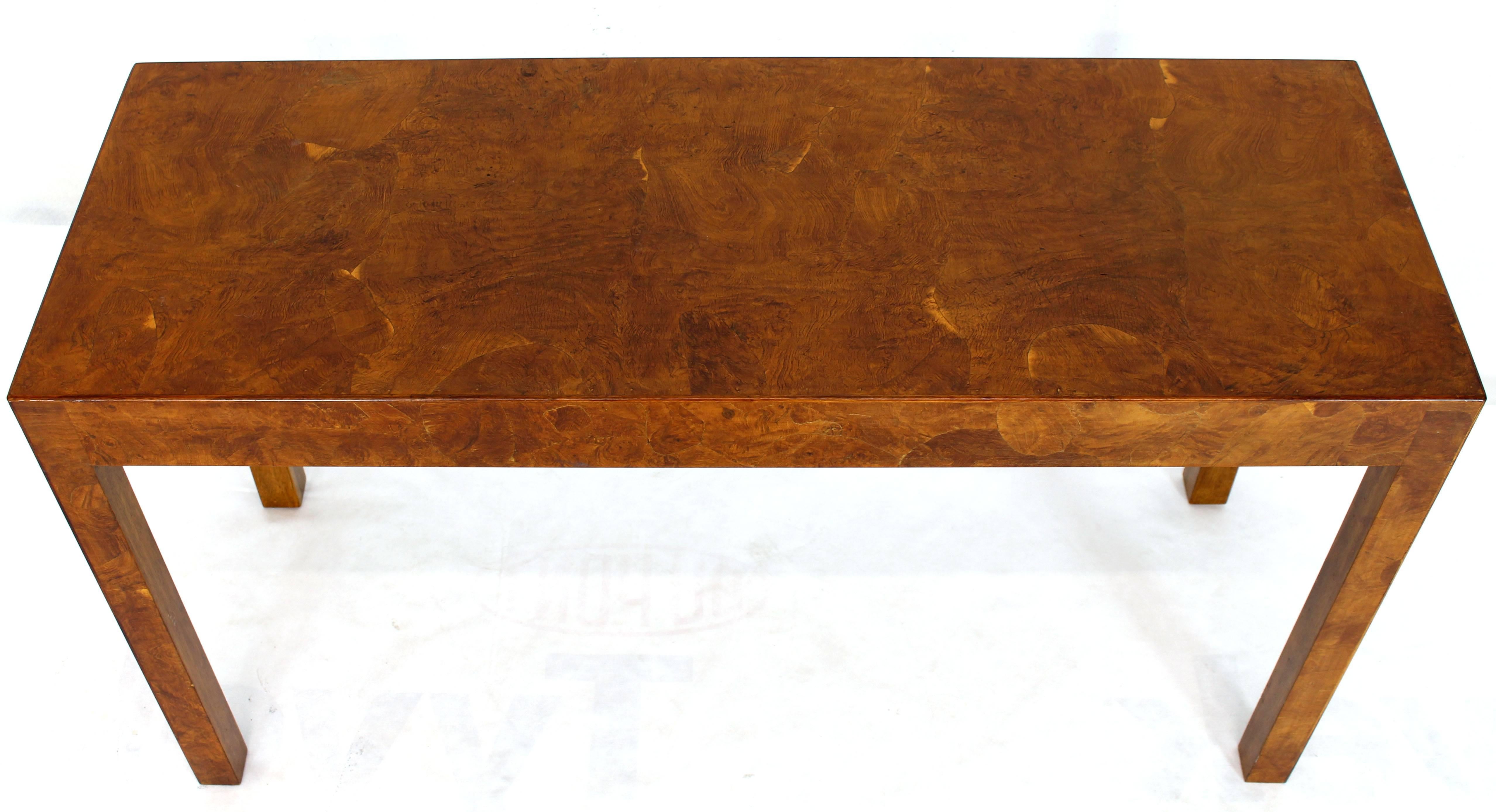 Italian Burl Wood Patch Veneer Work Console Sofa Table 5