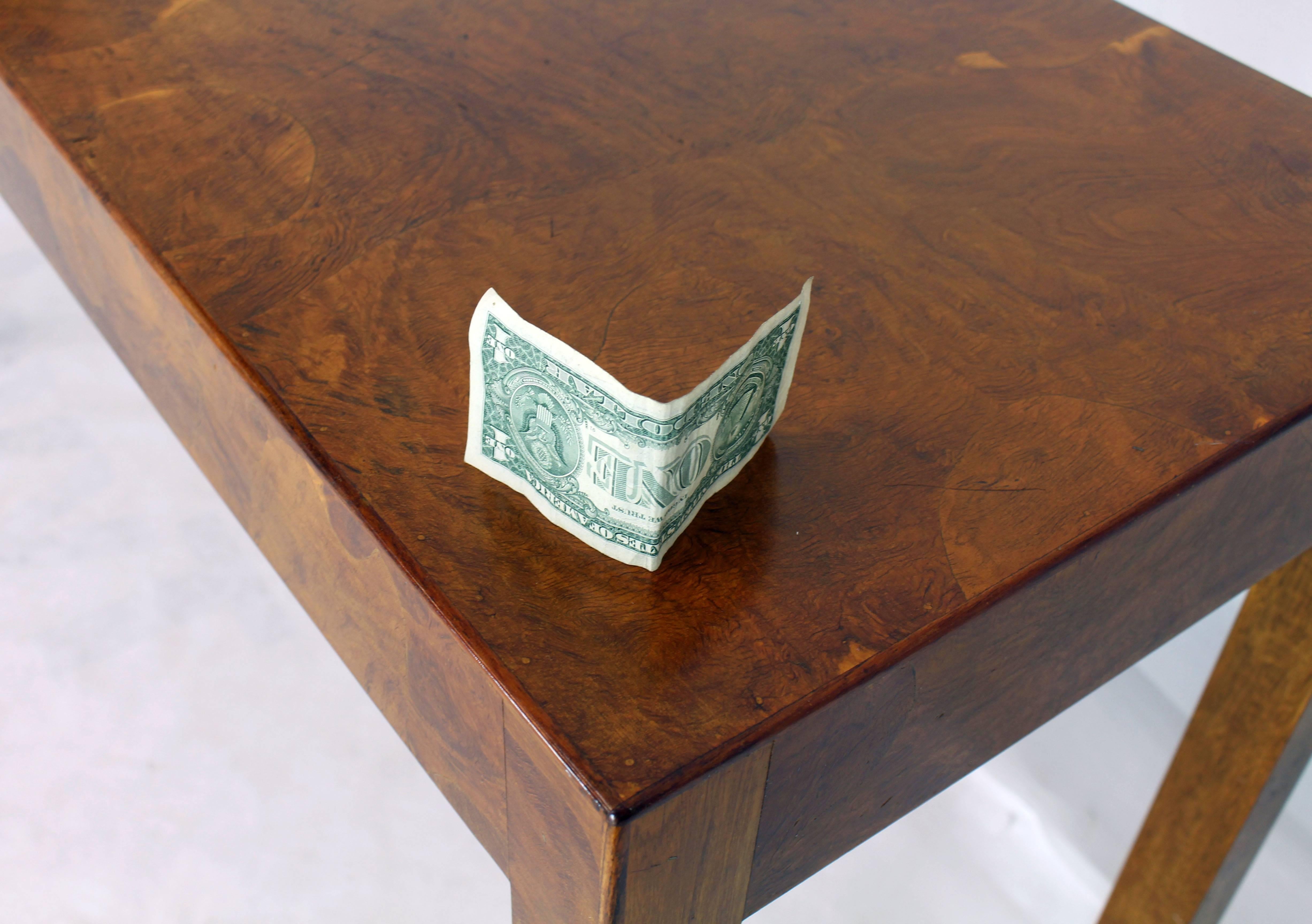 burl wood console table