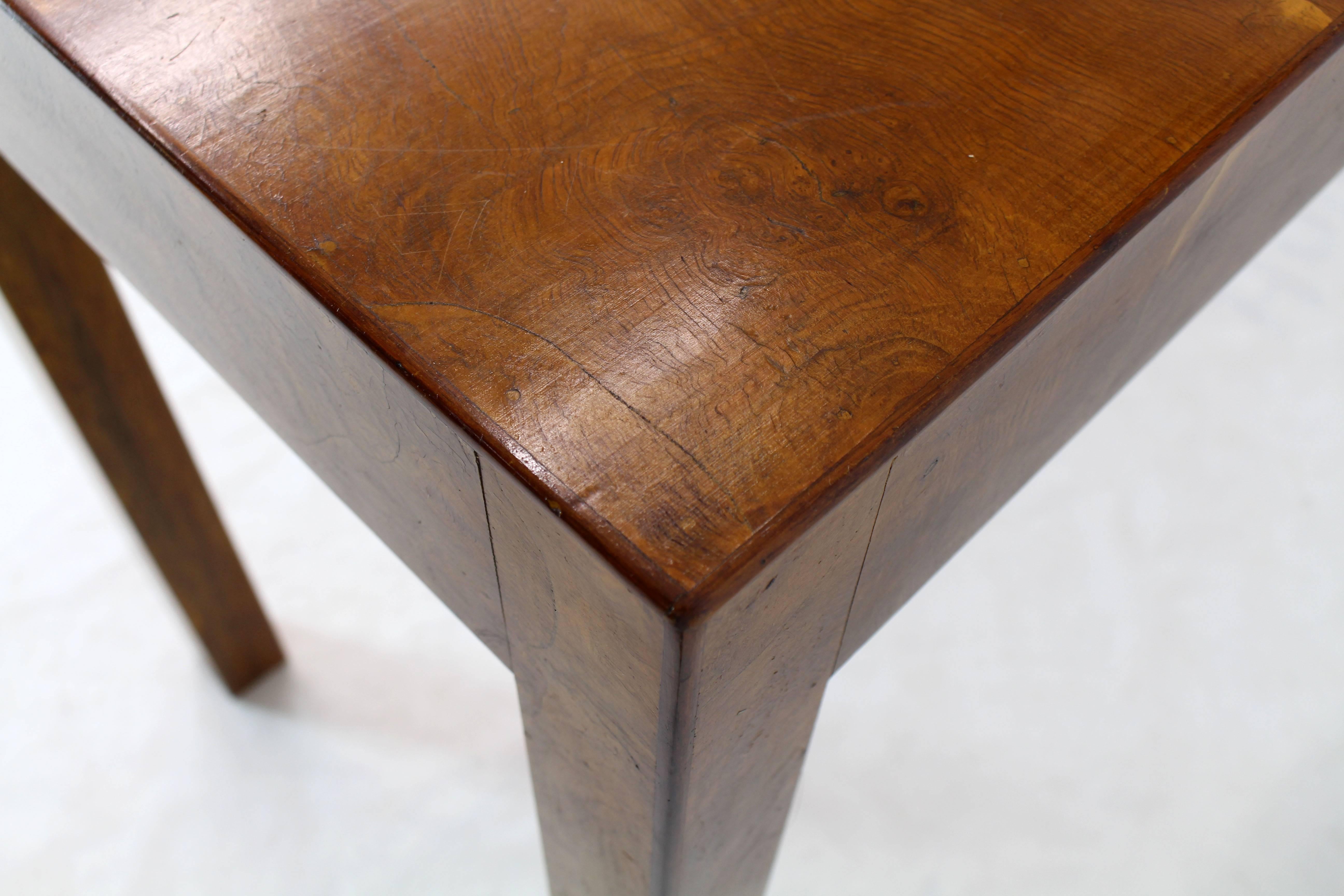 20th Century Italian Burl Wood Patch Veneer Work Console Sofa Table