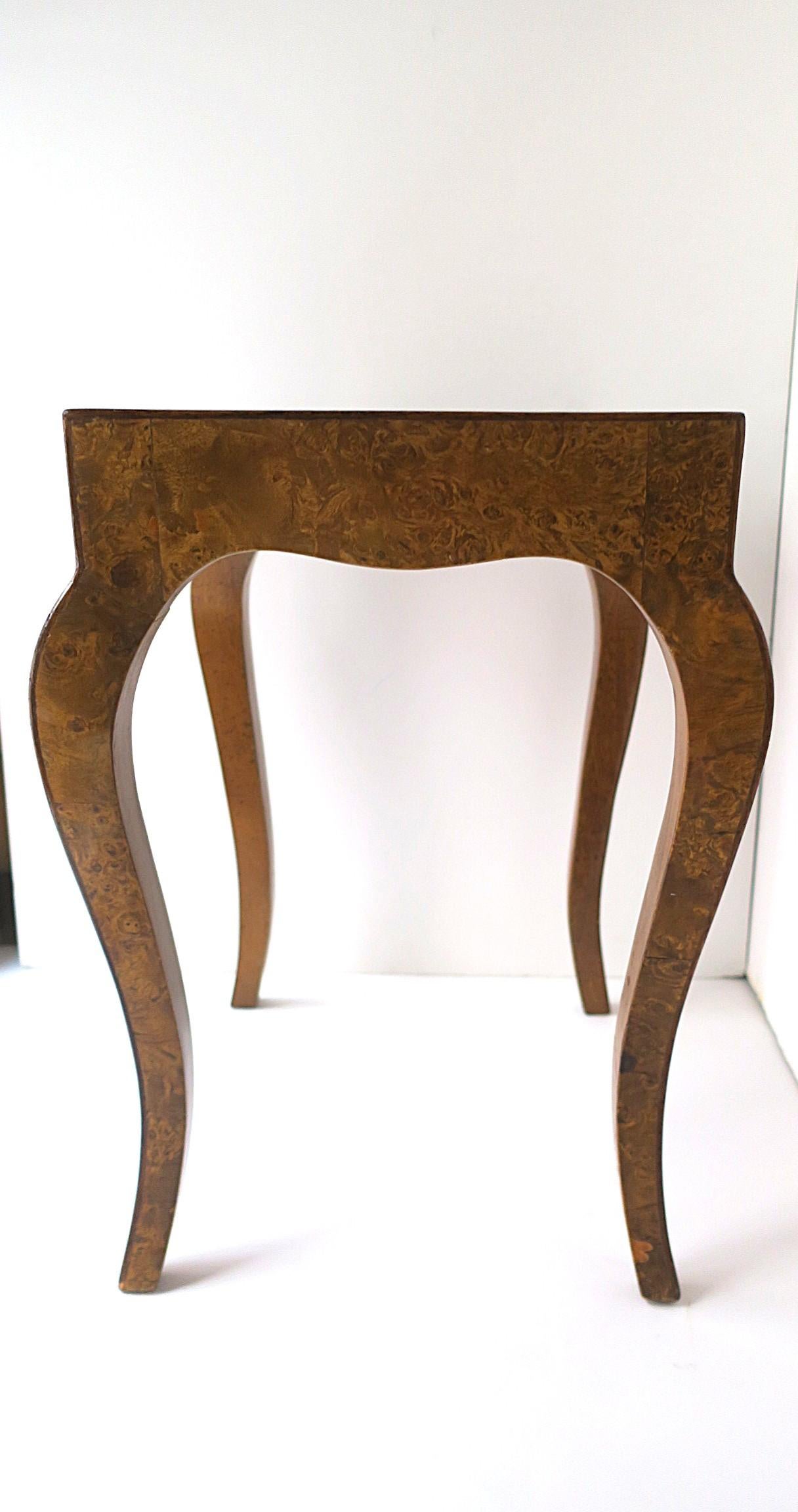 20th Century Italian Burl Wood Side Table Rococo Style by Mecchi Ruggero For Sale