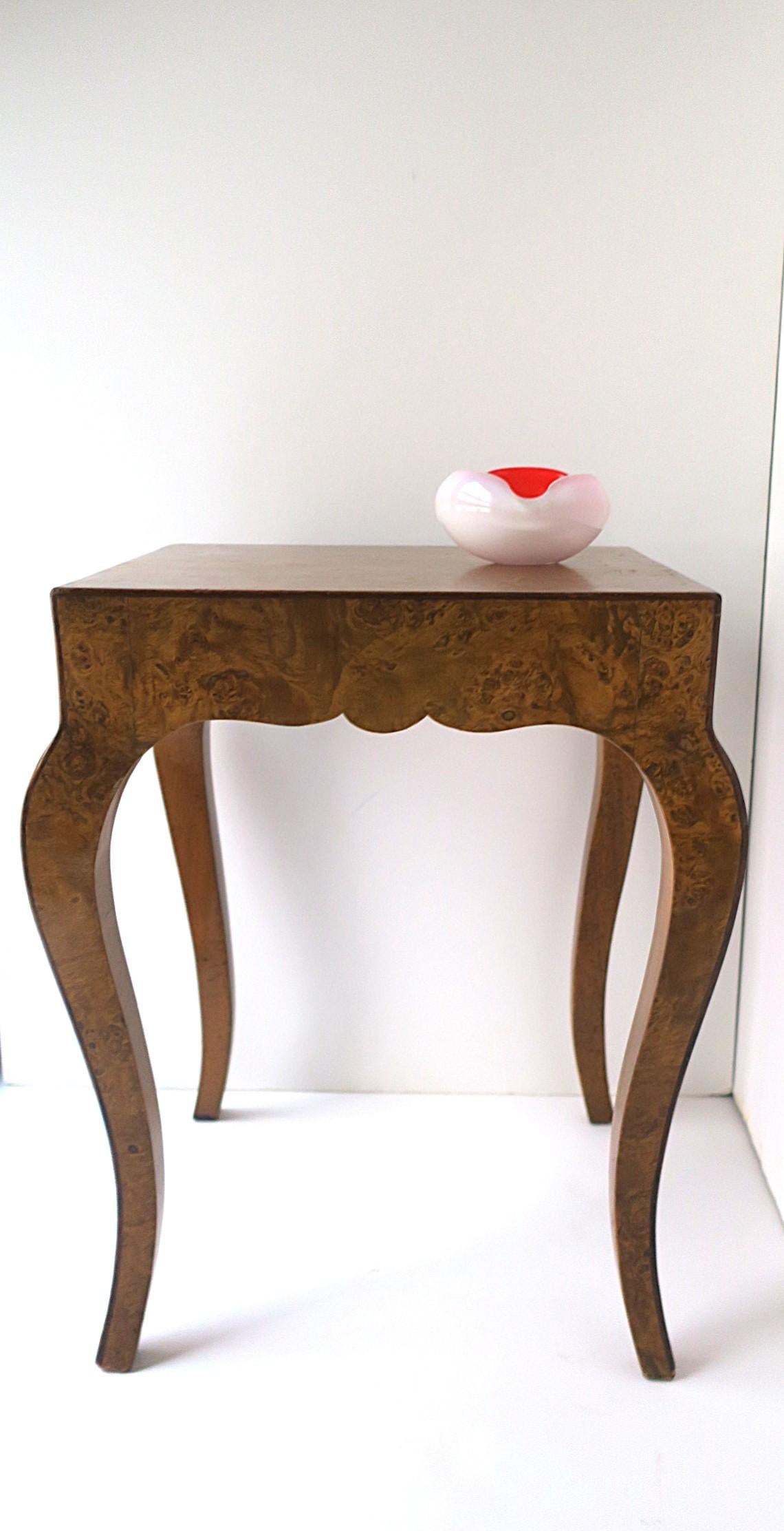 Italian Burl Wood Side Table Rococo Style by Mecchi Ruggero For Sale 2