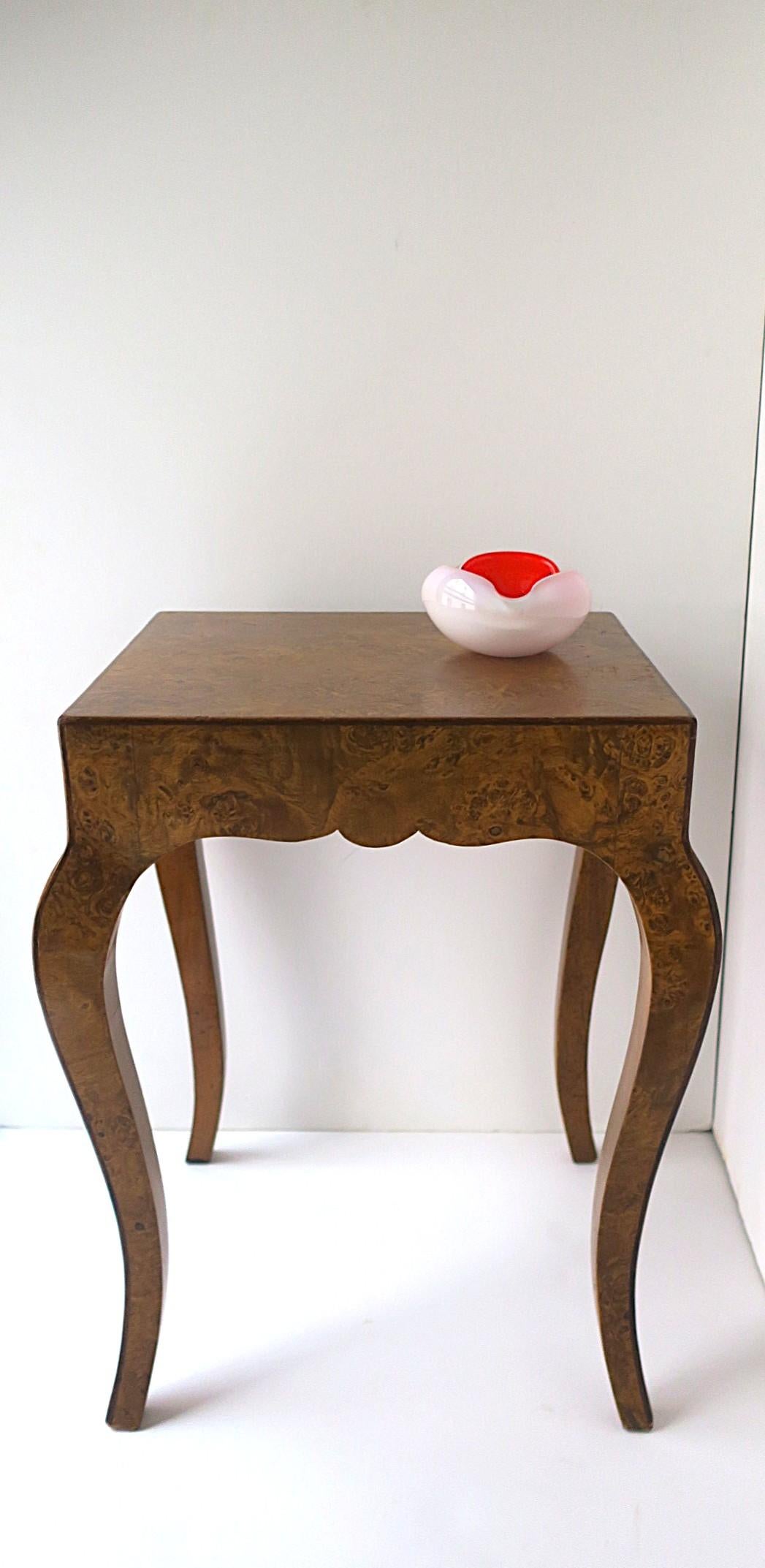 Italian Burl Wood Side Table Rococo Style by Mecchi Ruggero For Sale 3