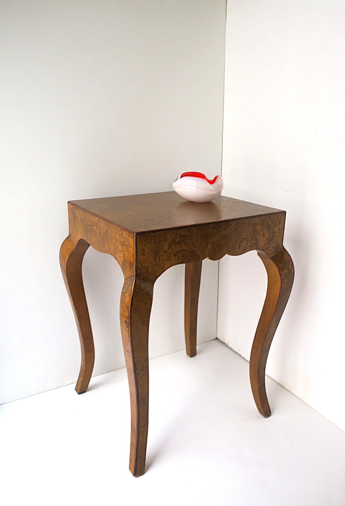 Italian Burl Wood Side Table Rococo Style by Mecchi Ruggero For Sale 4