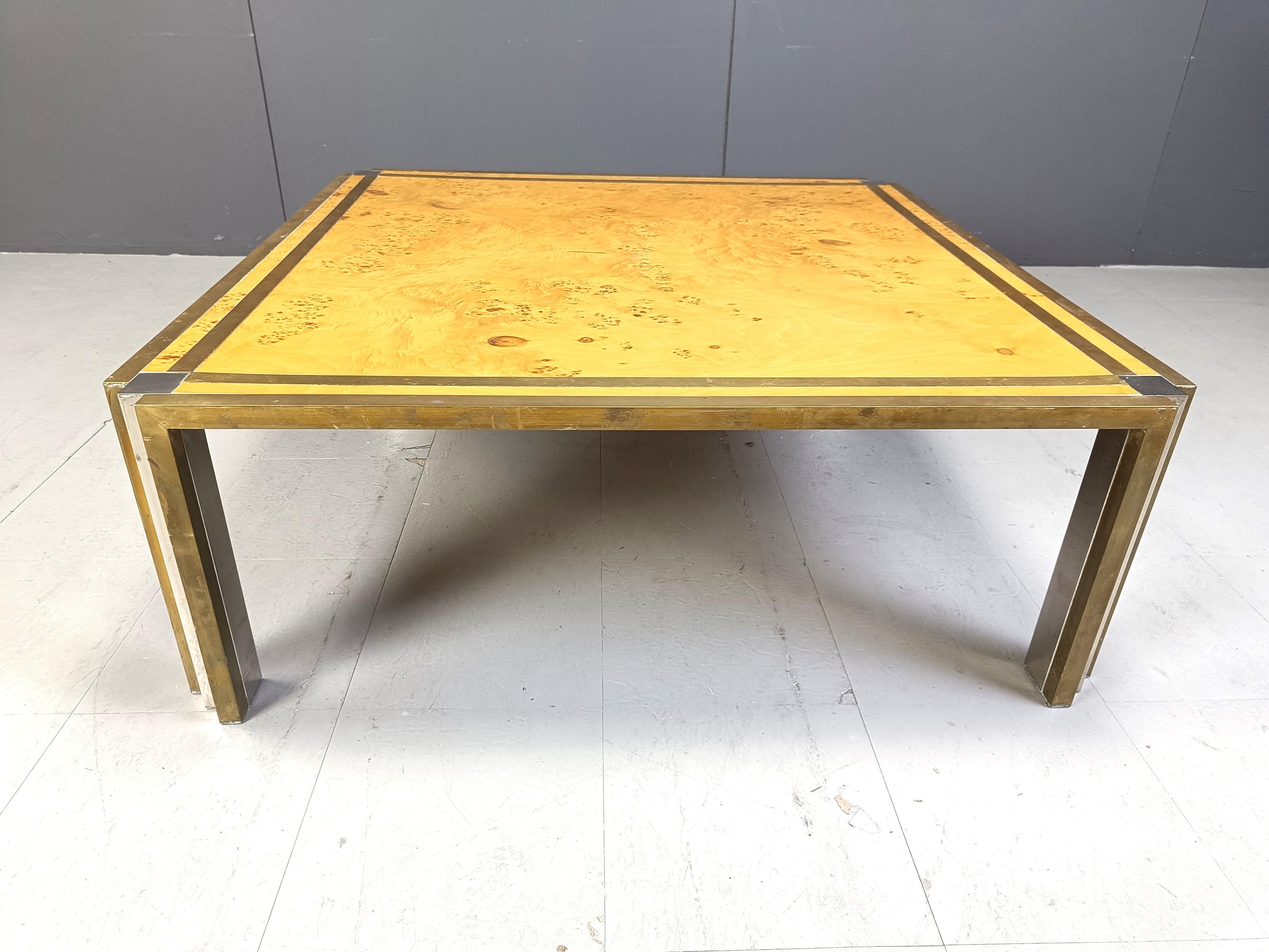 Italian burl wooden coffee table by Tommaso Barbi, 1970s 4