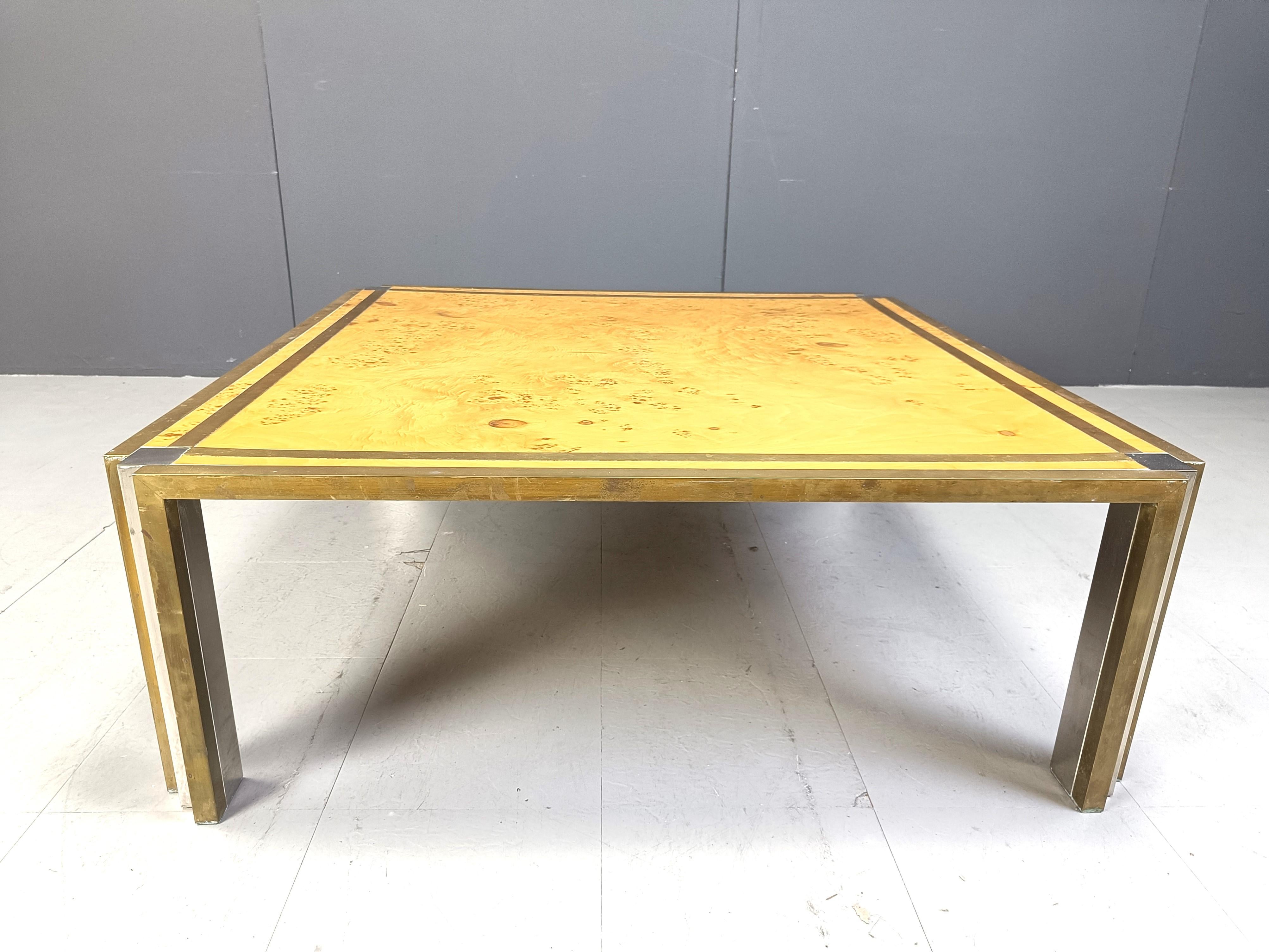 Late 20th Century Italian burl wooden coffee table by Tommaso Barbi, 1970s