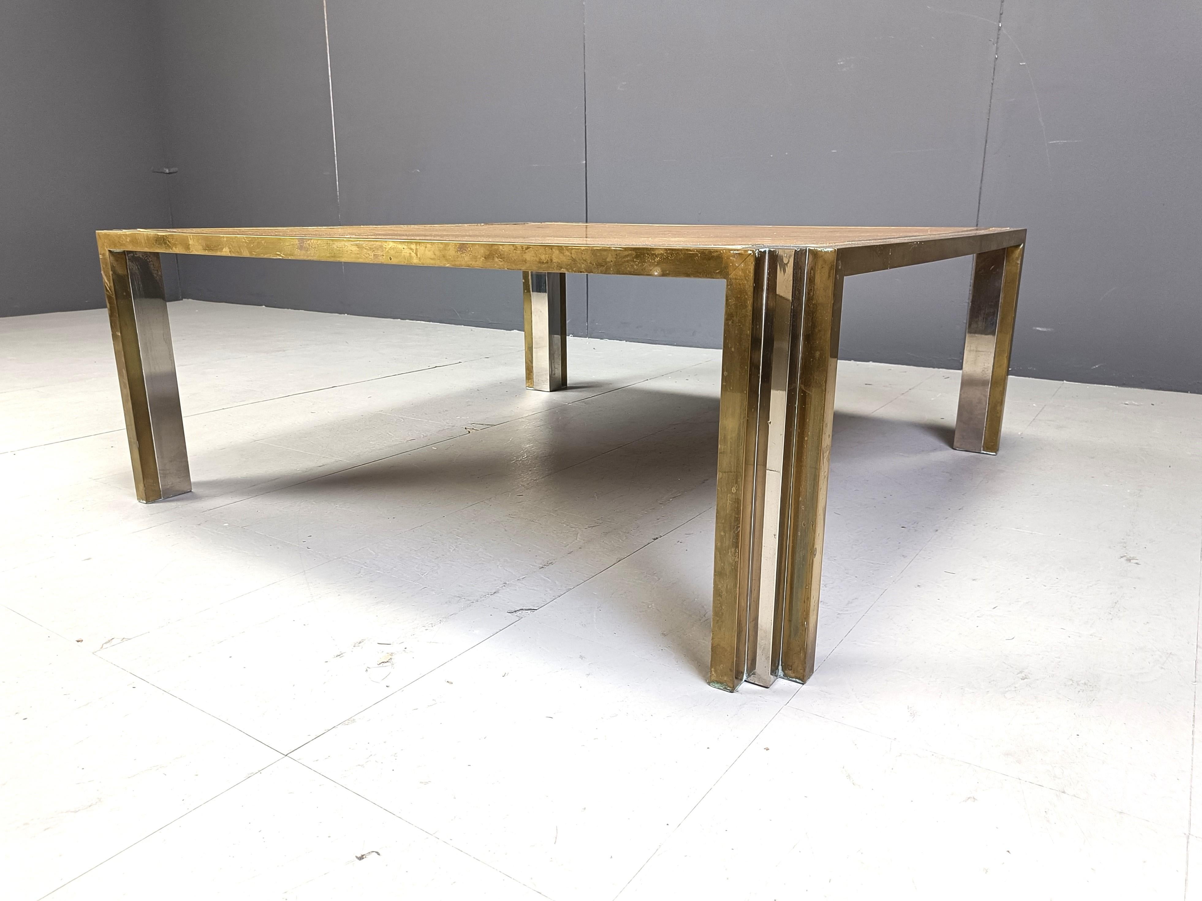 Italian burl wooden coffee table by Tommaso Barbi, 1970s 2