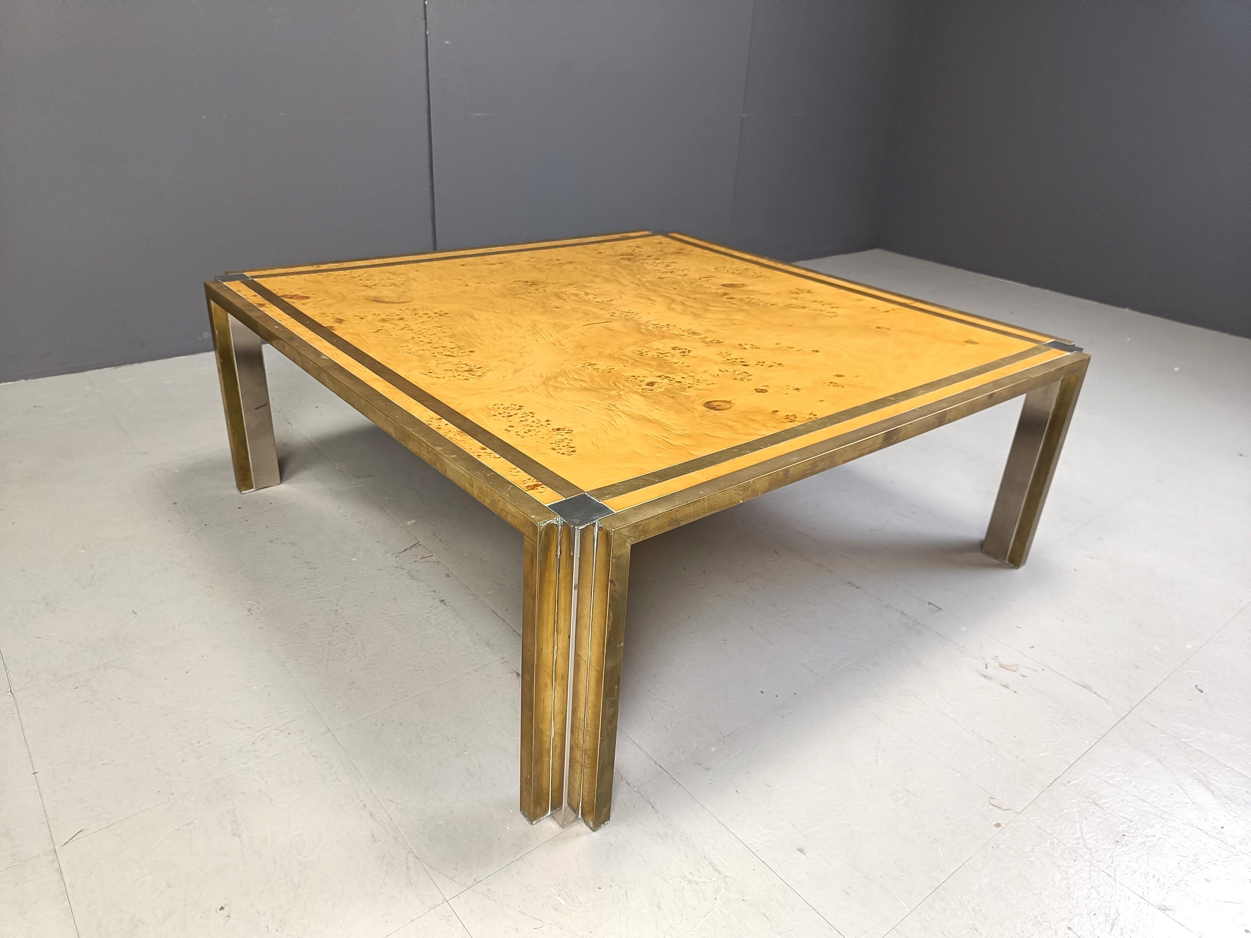Italian burl wooden coffee table by Tommaso Barbi, 1970s 3