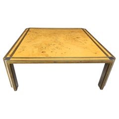 Italian burl wooden coffee table by Tommaso Barbi, 1970s