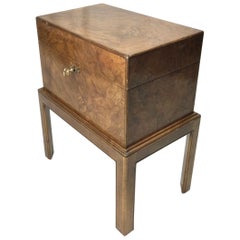 Italian Burled Wood Box on Stand