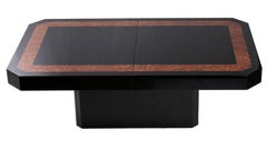 Table basse italienne en bois ronceux dans le style de Willy Rizzo