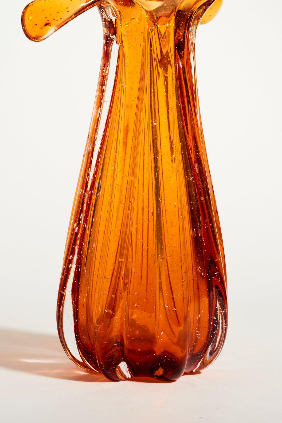 Italian Burnt Orange Bubble Glass Vase at 1stDibs burnt orange vase