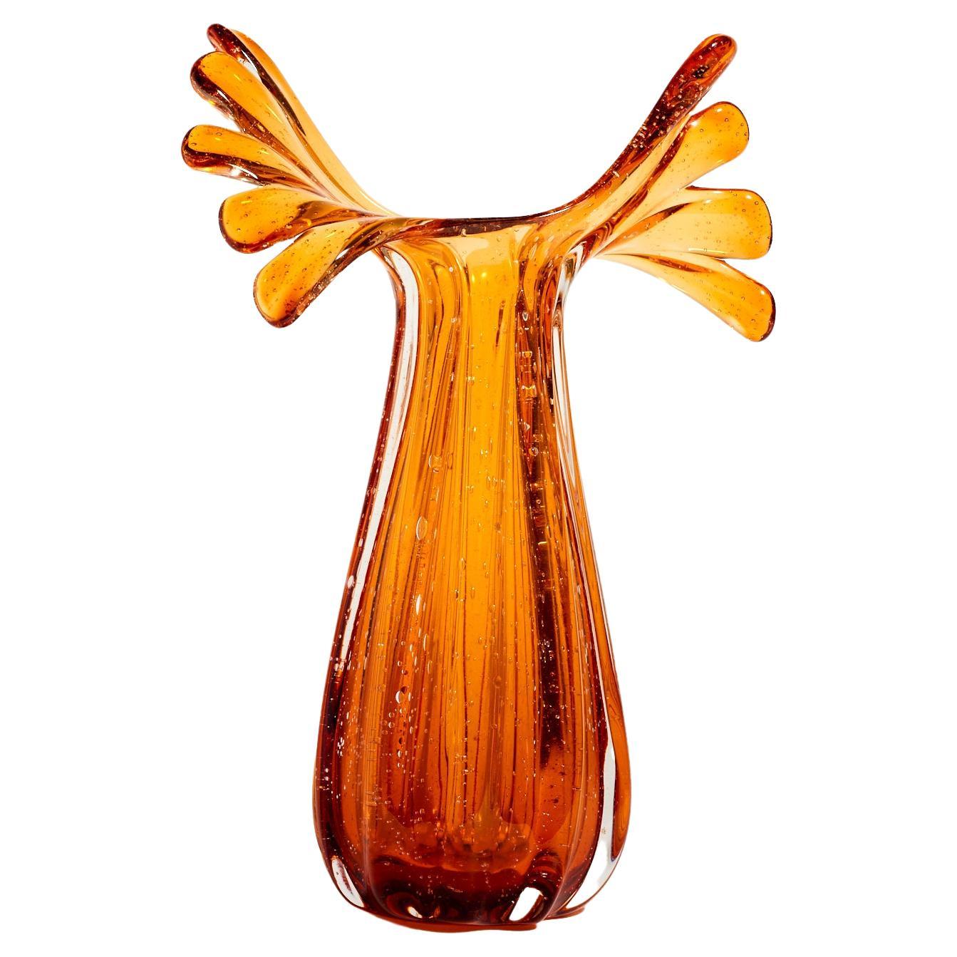 Italian Burnt Orange Bubble Glass Vase at 1stDibs burnt orange vase