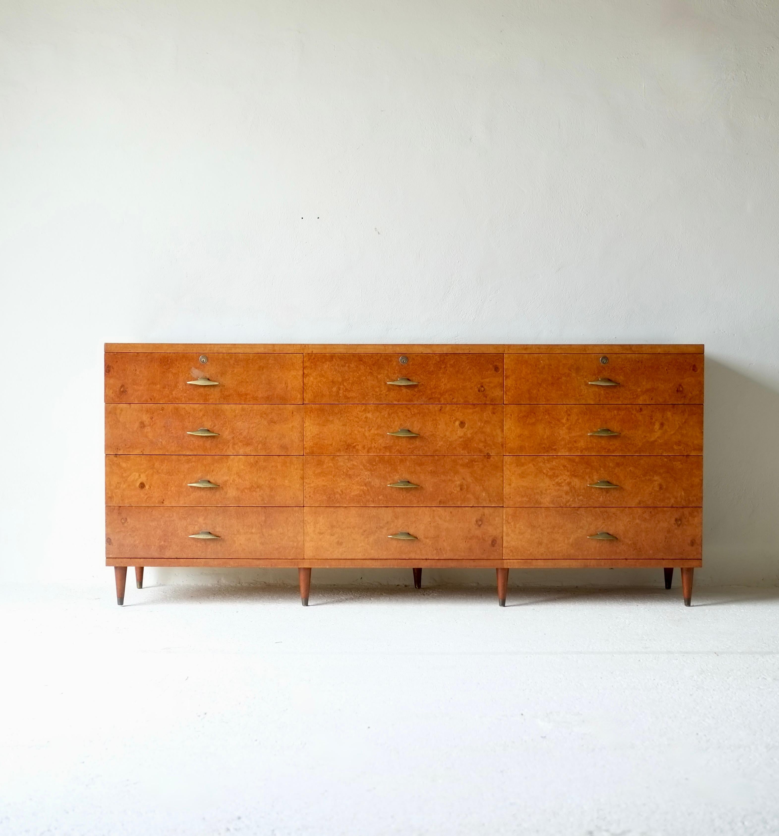 Italian Burr Wood Chest Of Drawers For Sale 6