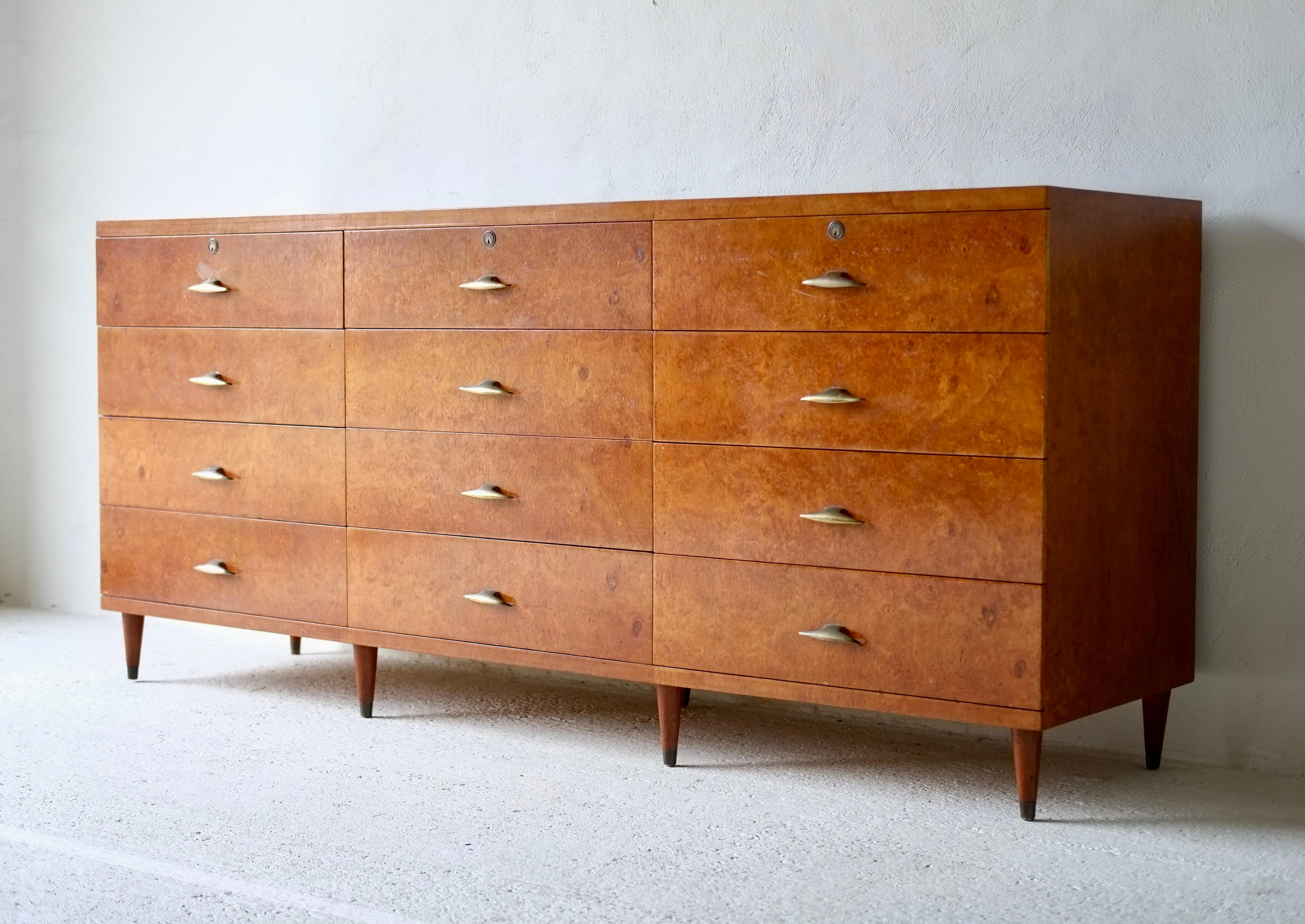 Italian Burr Wood Chest Of Drawers For Sale 7