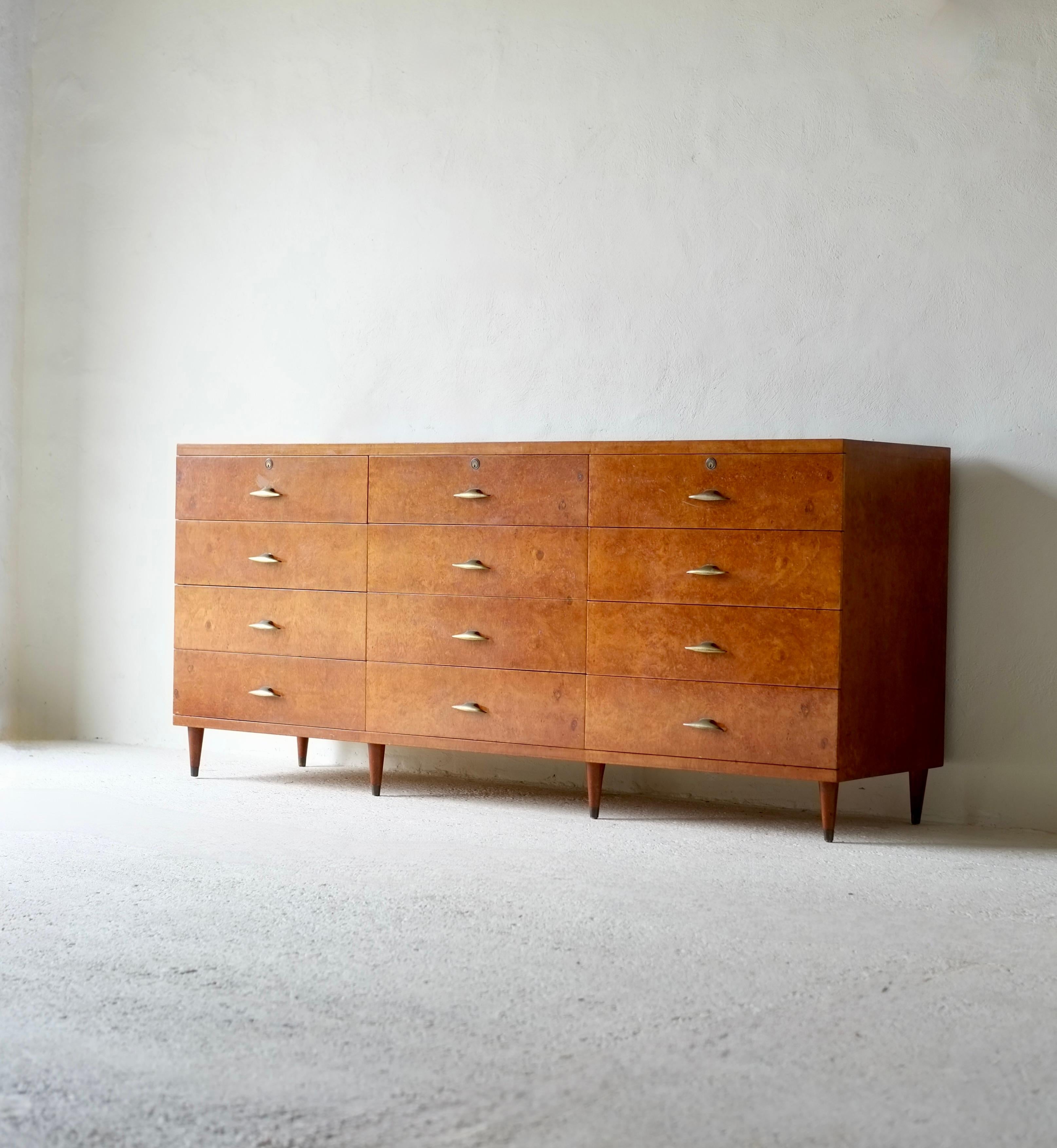 Italian Burr Wood Chest Of Drawers For Sale 8