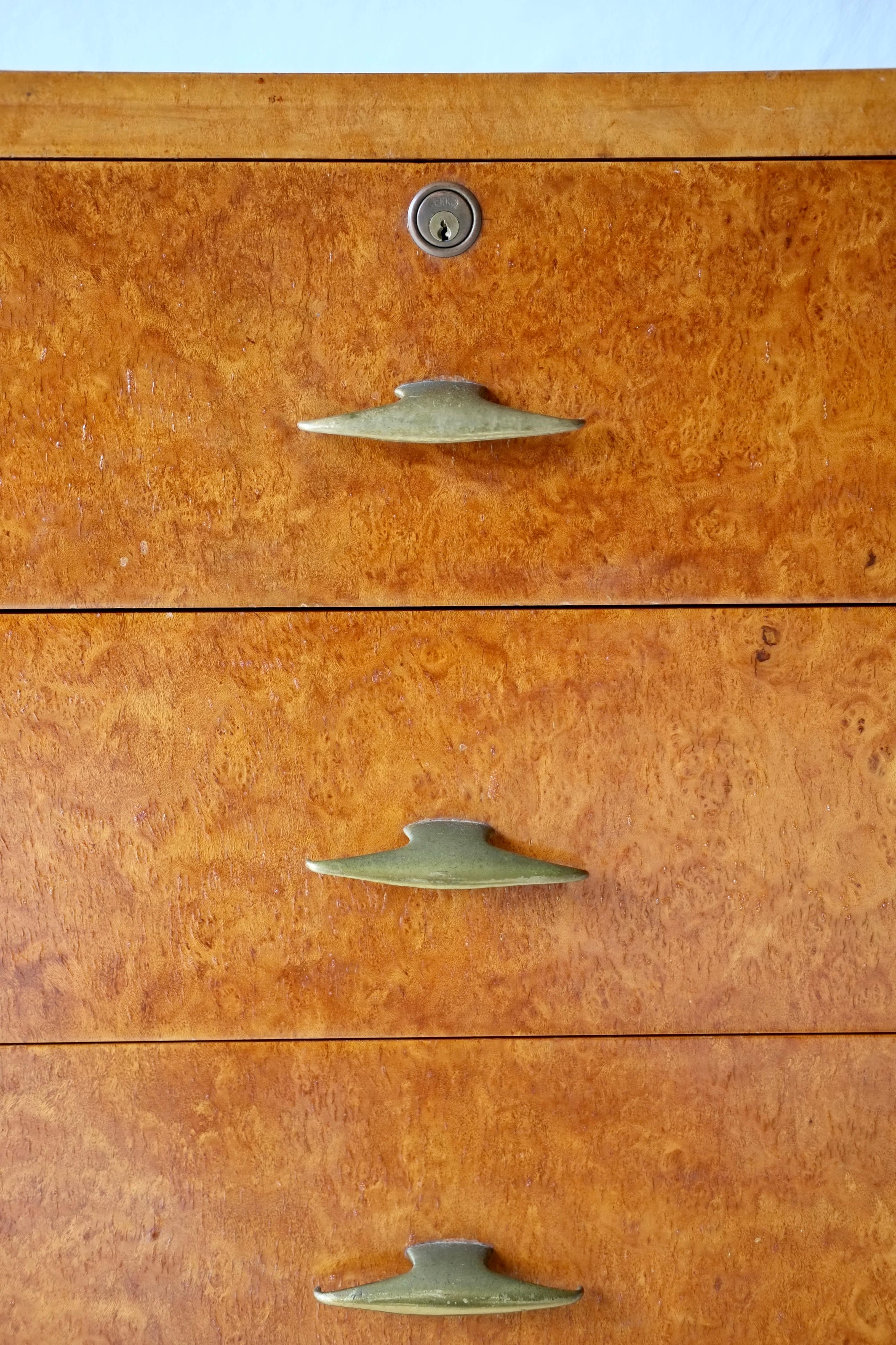 Italian Burr Wood Chest Of Drawers For Sale 12