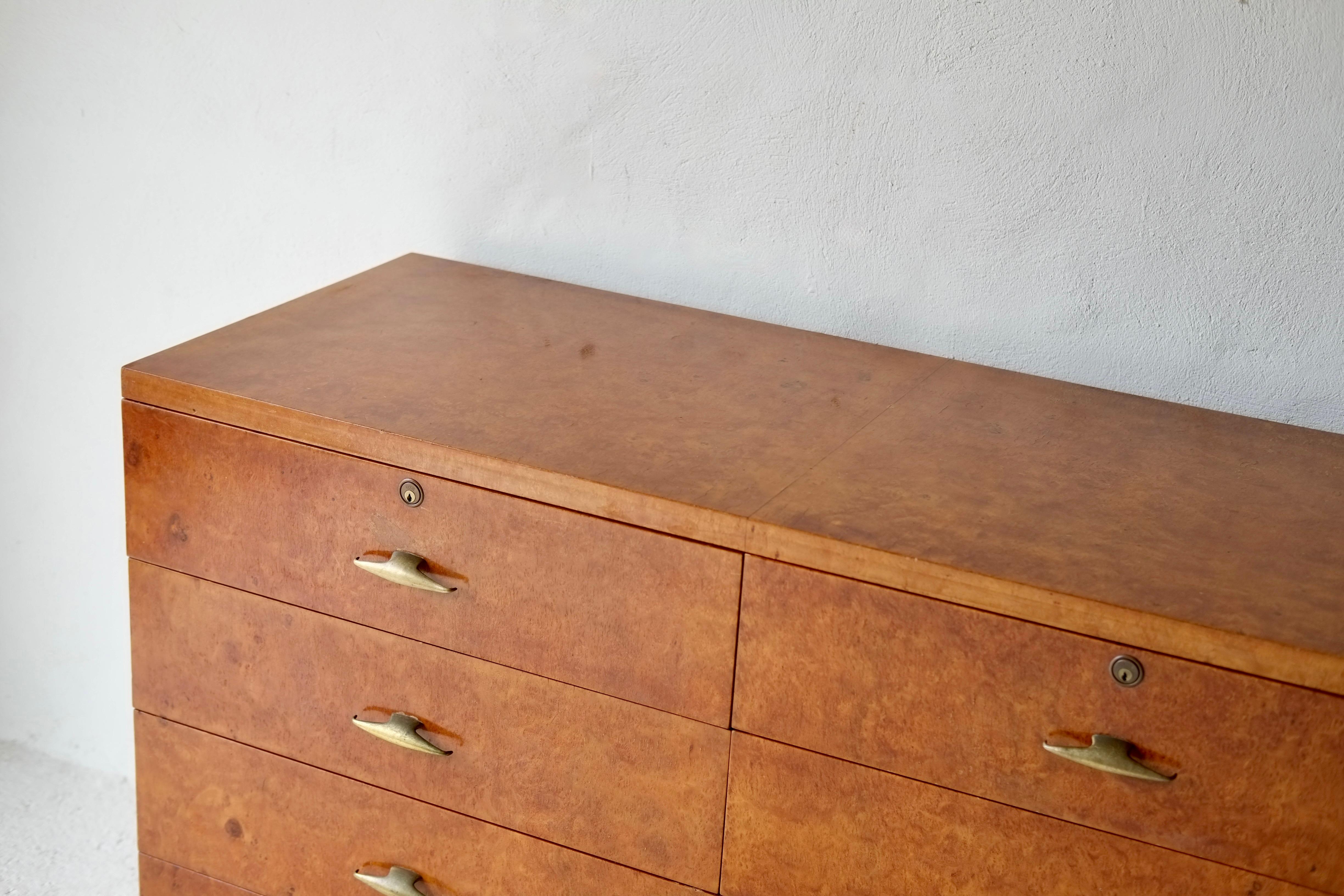 Italian Burr Wood Chest Of Drawers For Sale 2