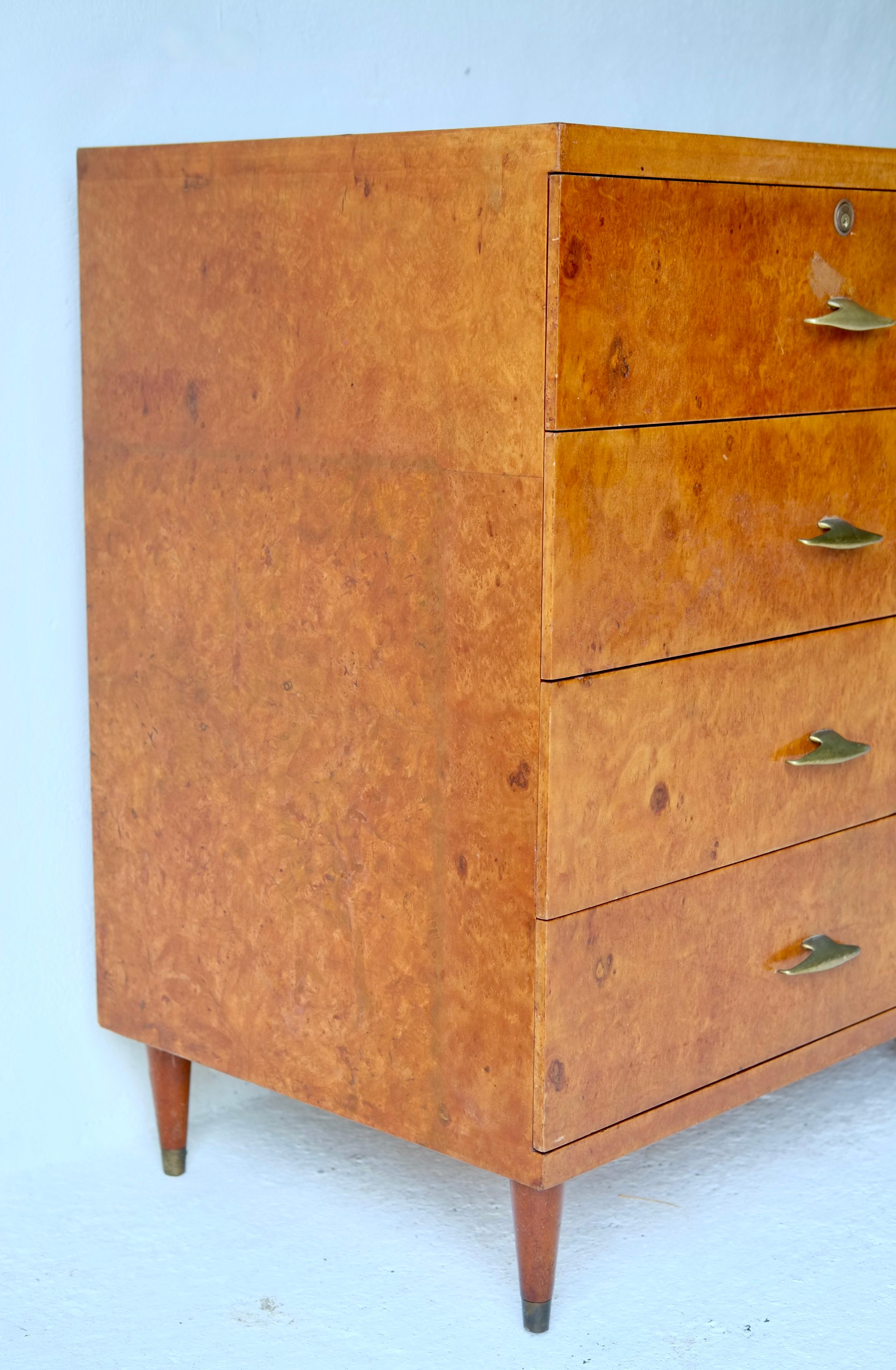 Italian Burr Wood Chest Of Drawers For Sale 3