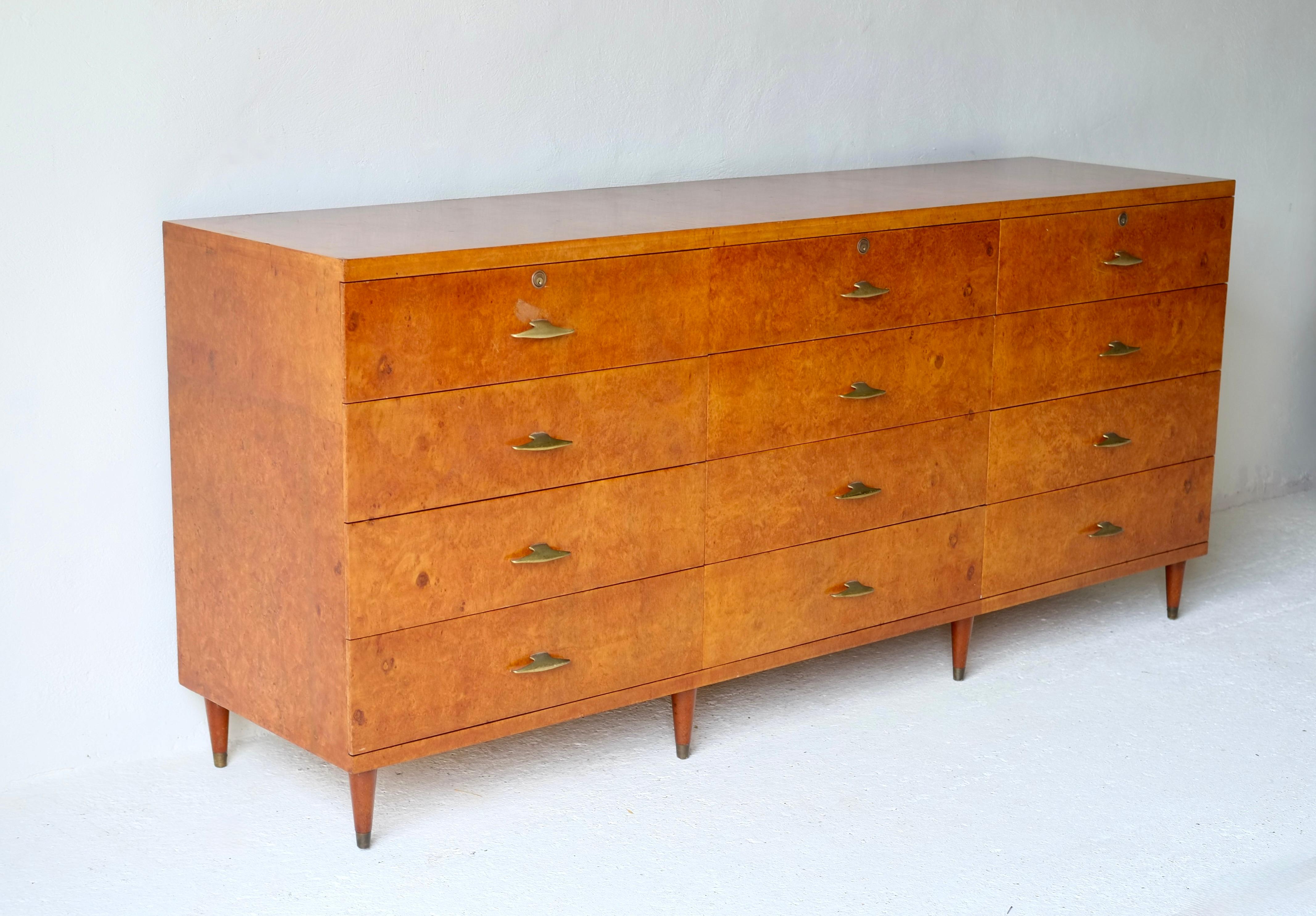 Italian Burr Wood Chest Of Drawers For Sale 4