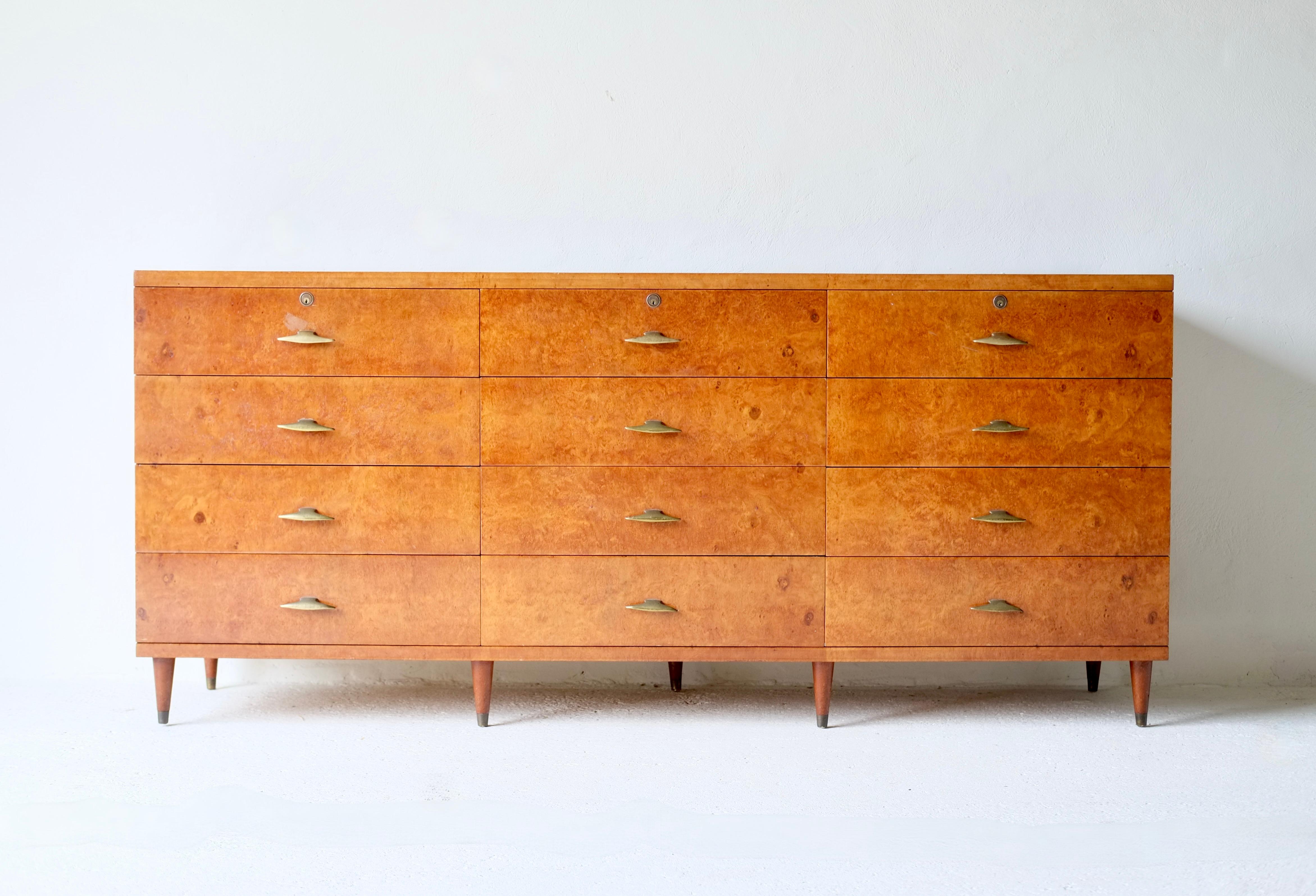 Italian Burr Wood Chest Of Drawers For Sale 5