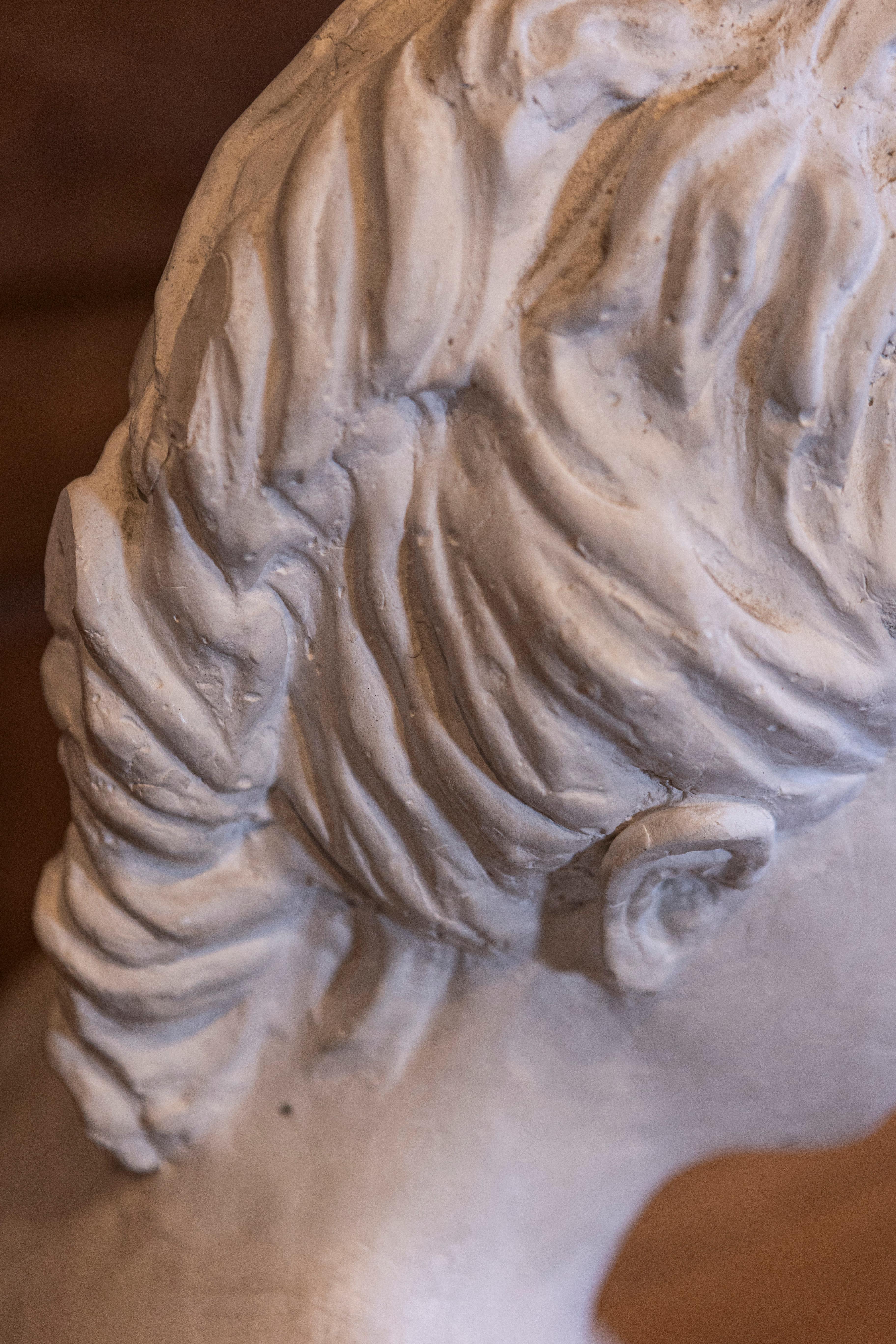 Italian Bust of a Woman Wearing a Creased Dress with Fibula, 20th Century For Sale 3