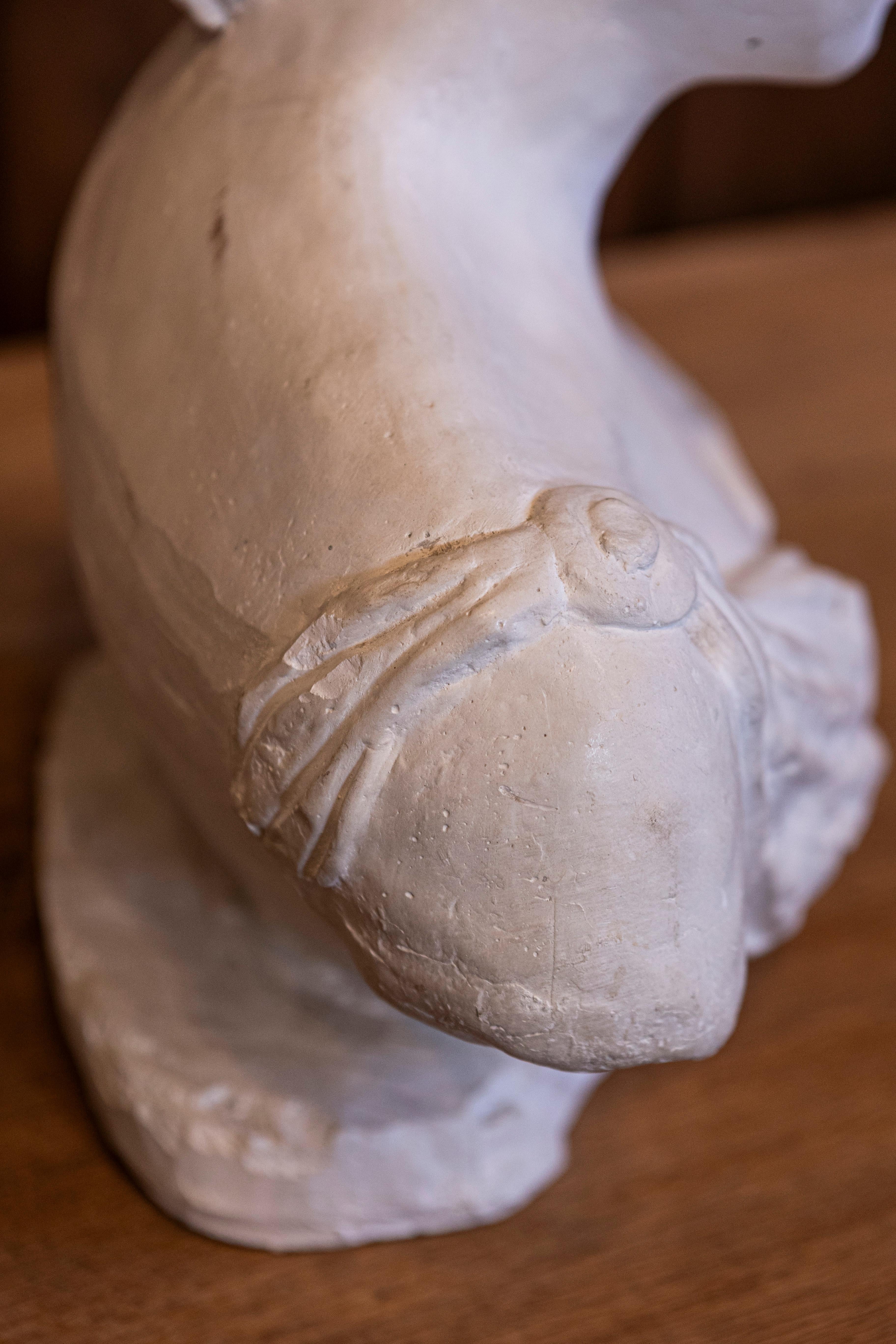 Italian Bust of a Woman Wearing a Creased Dress with Fibula, 20th Century For Sale 4