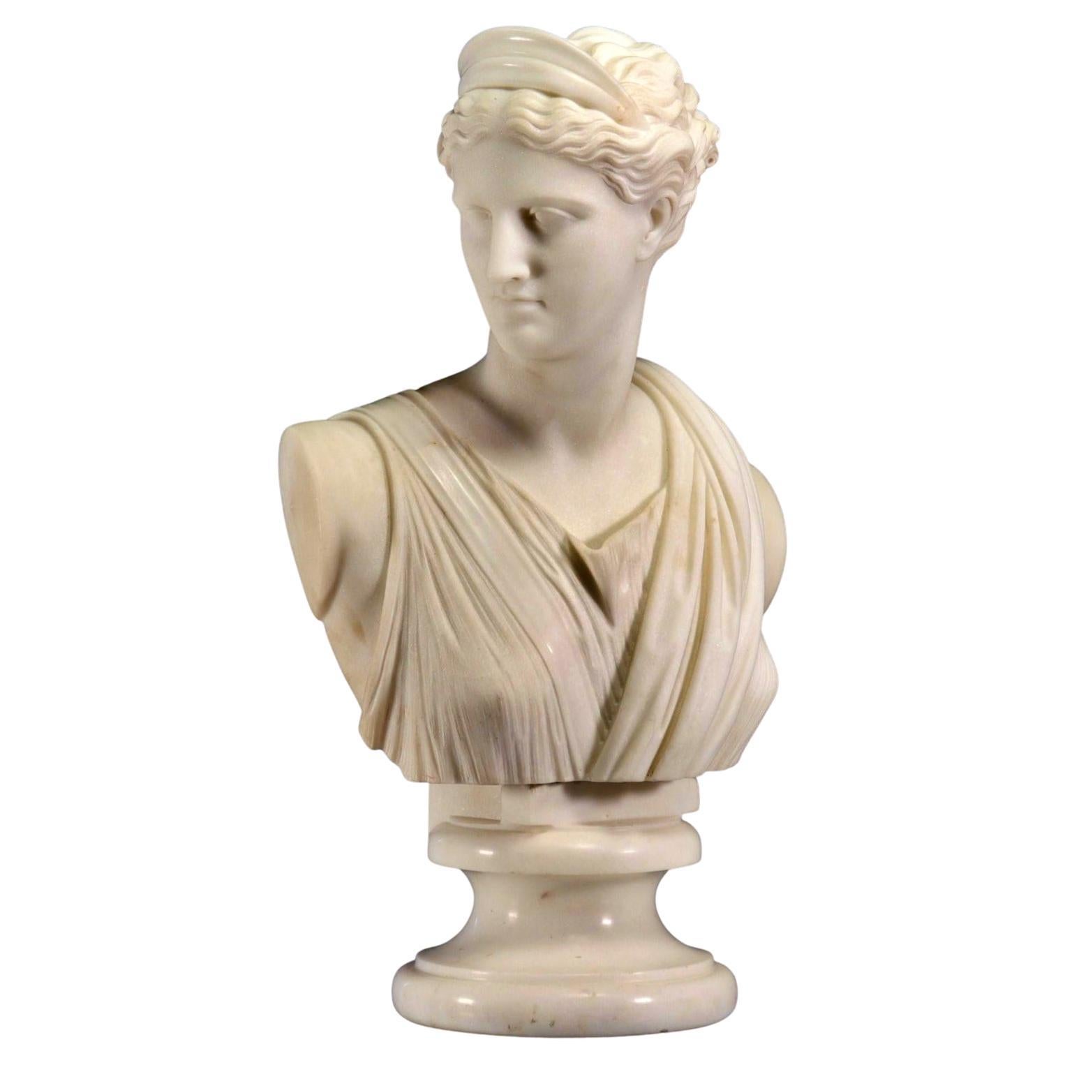 20th Century Italian Sculpture in Glazed Clay Bust of a Roman Woman at ...