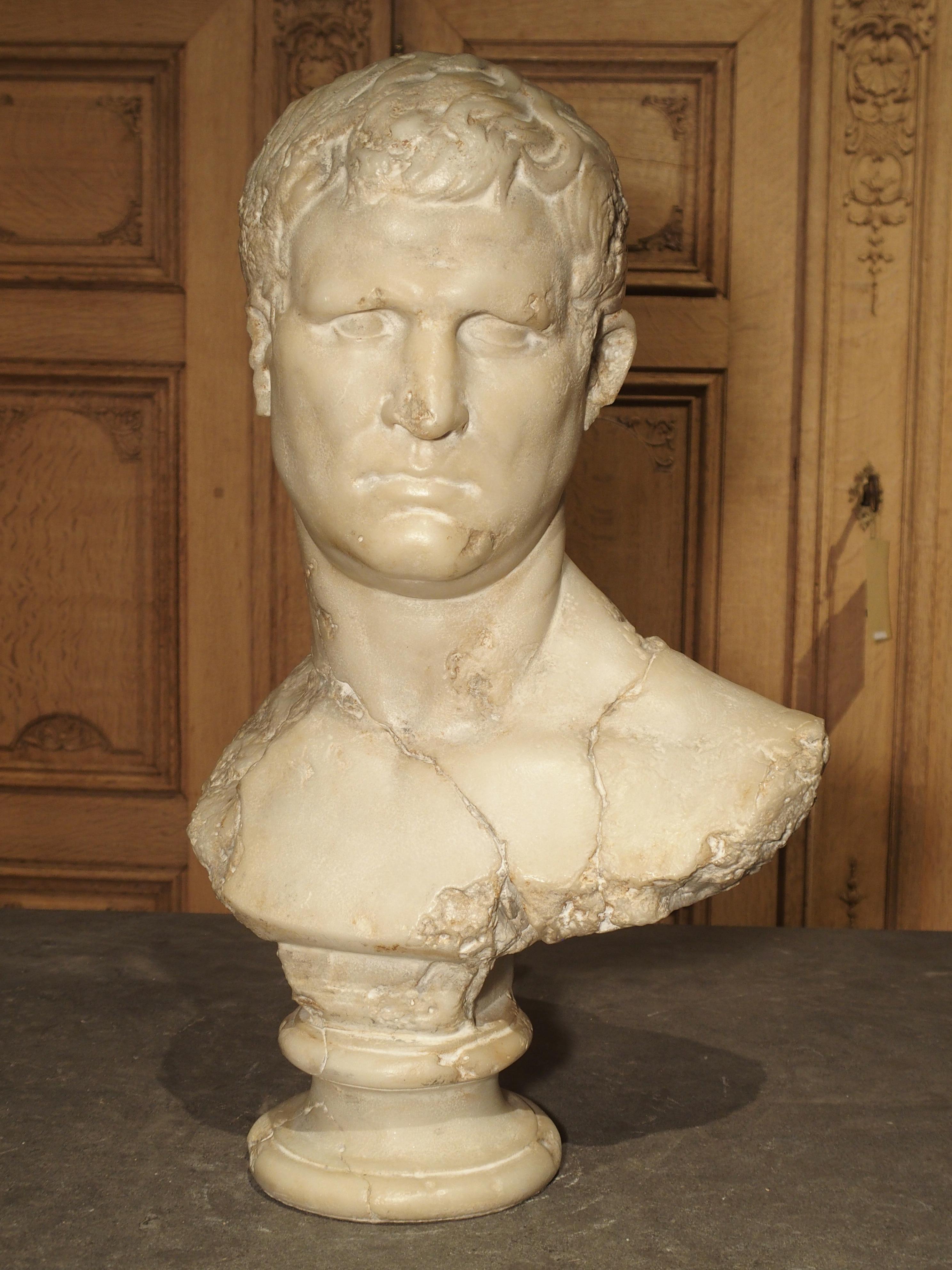 Italian Bust of Marcus Vipsanius Agrippa In Good Condition In Dallas, TX