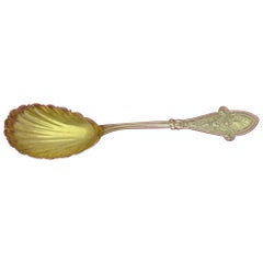 Italian by Tiffany & Co. Sterling Silver Berry Spoon Goldwashed Scalloped