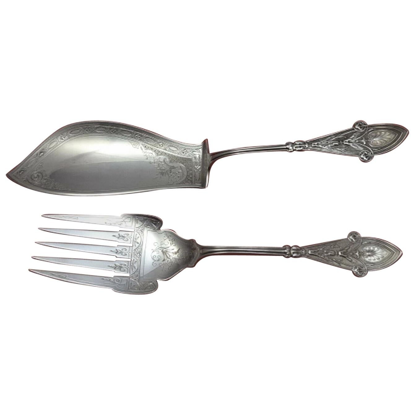Saint Cloud by Gorham Sterling Silver Fish Serving Set 2Piece Brite