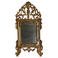 Antique Italian C18th Giltwood Mirror