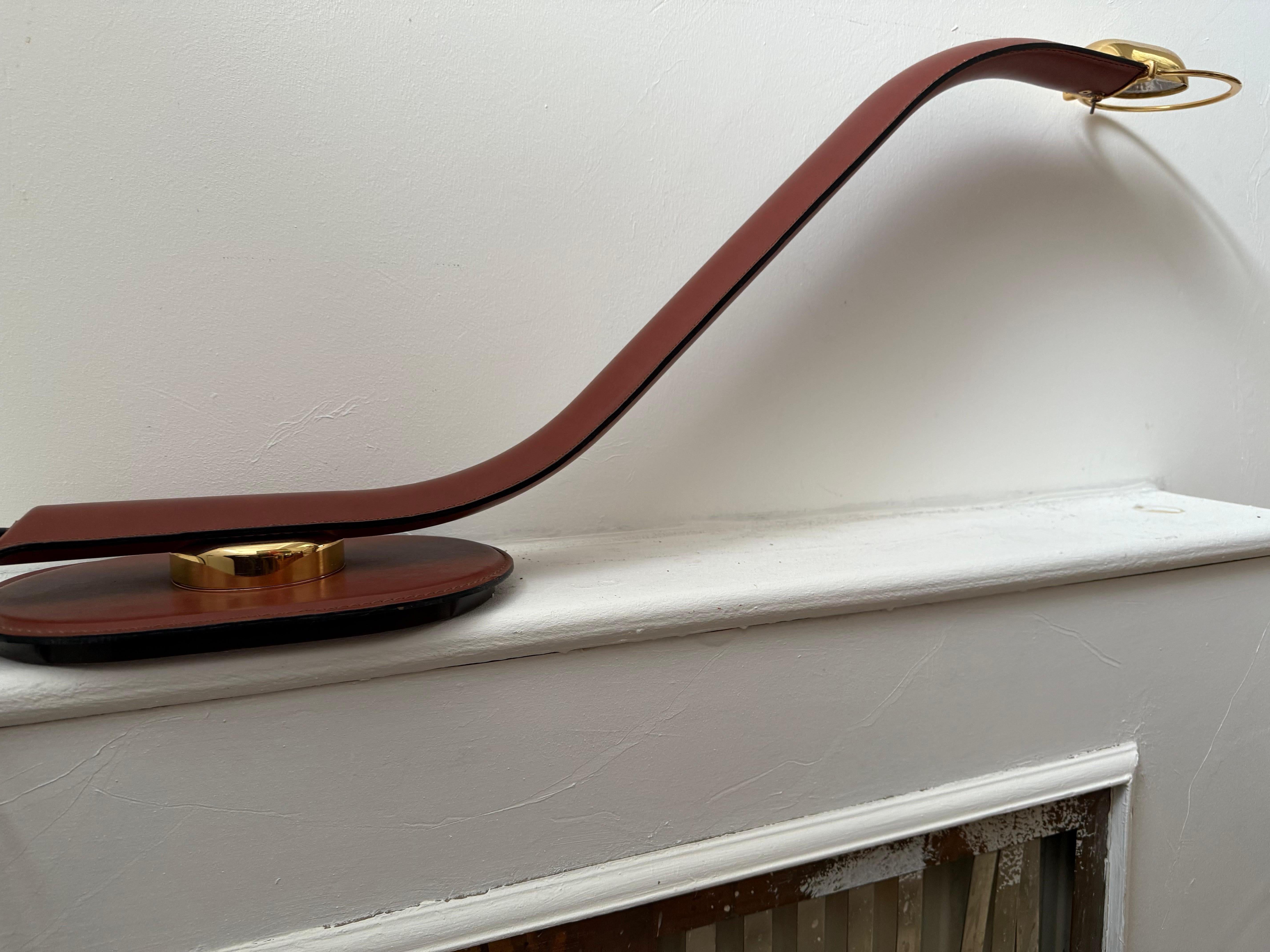 Placcato Lampada Cobra in pelle di Traso Milano del 1988 in vendita