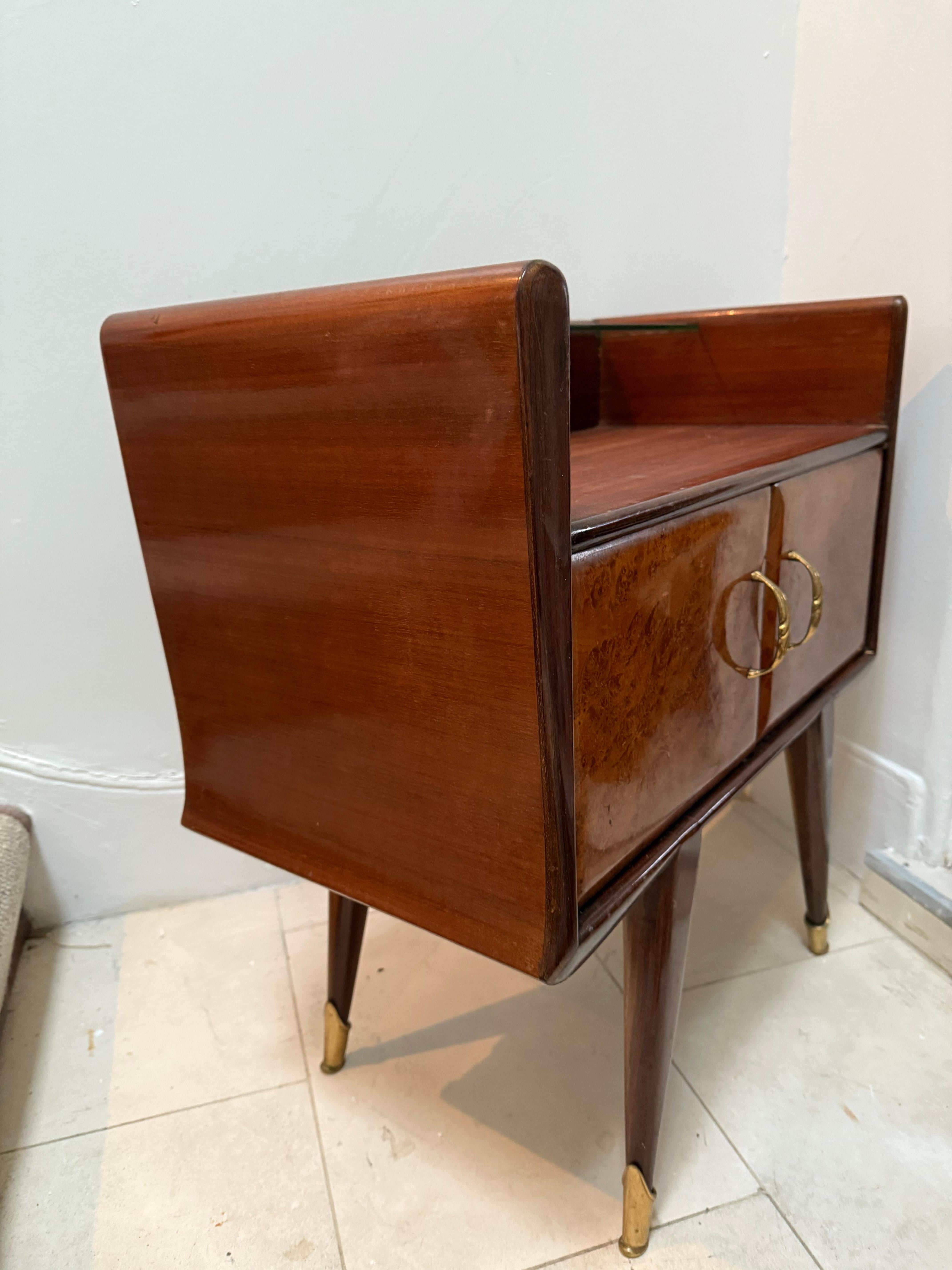 Painted Italian c.40's Pair Of Side Tables in Mahogany By Dasriosi For Sale